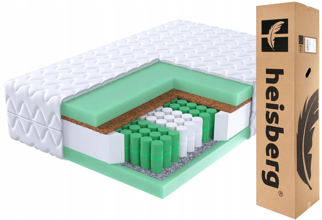 Matrace 180x200 středně tvrdá Kokos kapsová 7 zón Green Max