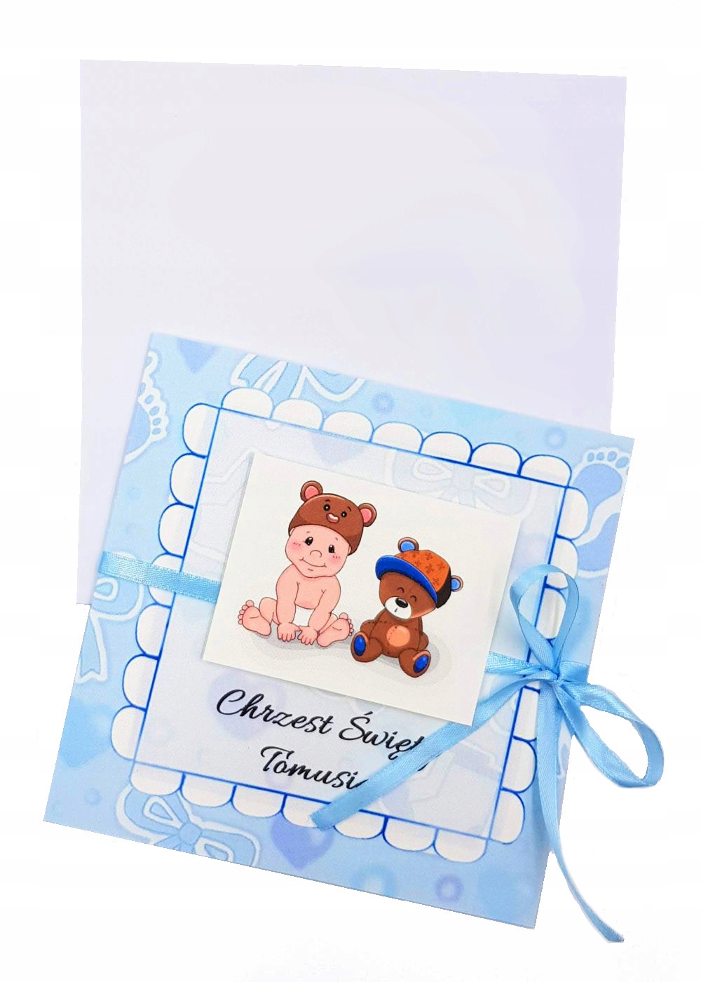 ZAPROSZENIA CHRZEST, CHRZCINY, CHŁOPIEC BŁEKIT Marka bez marki