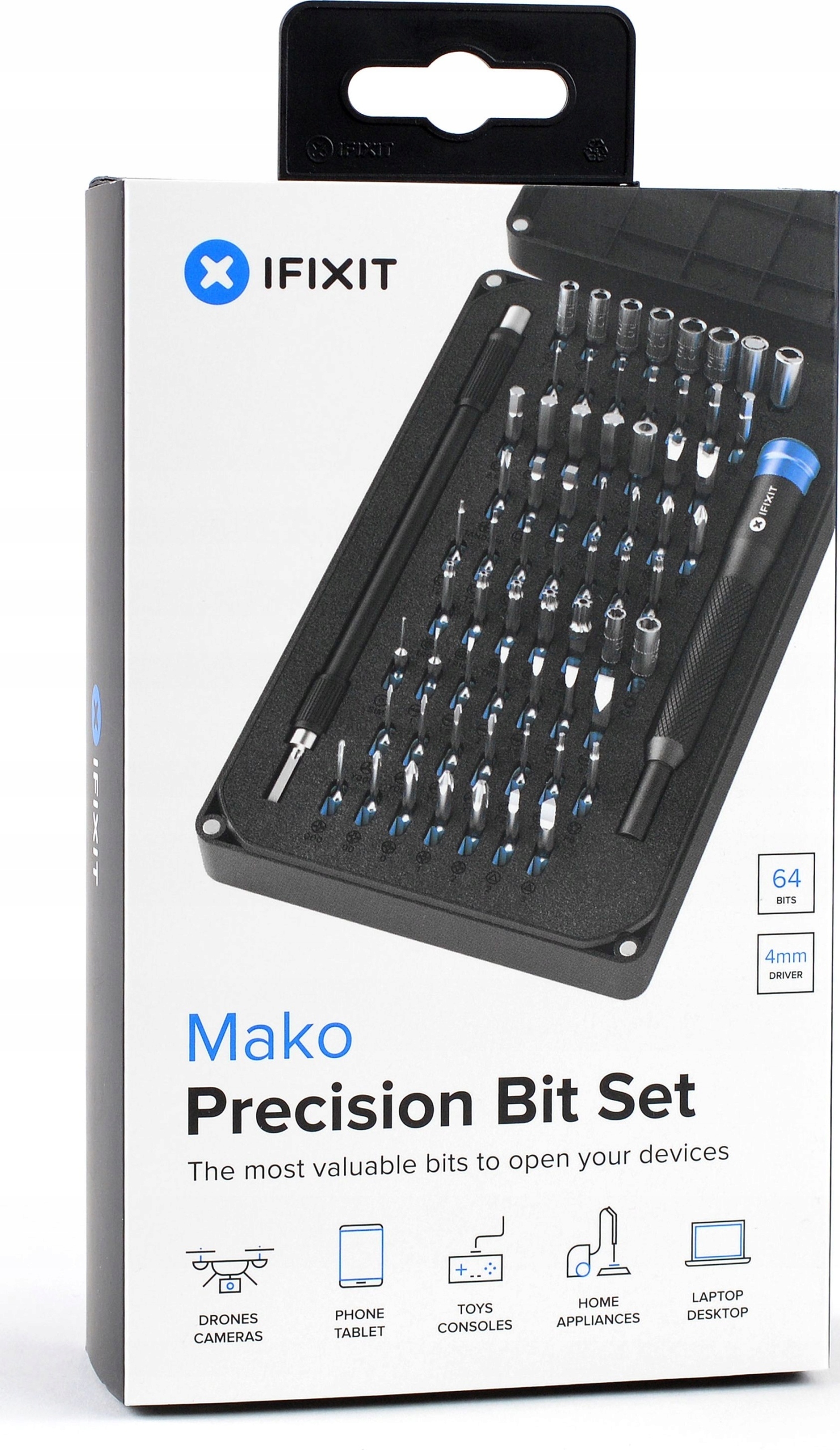 Sada nástrojů iFixIt Mako Driver Kit – 64 přesných bitů šroubováky