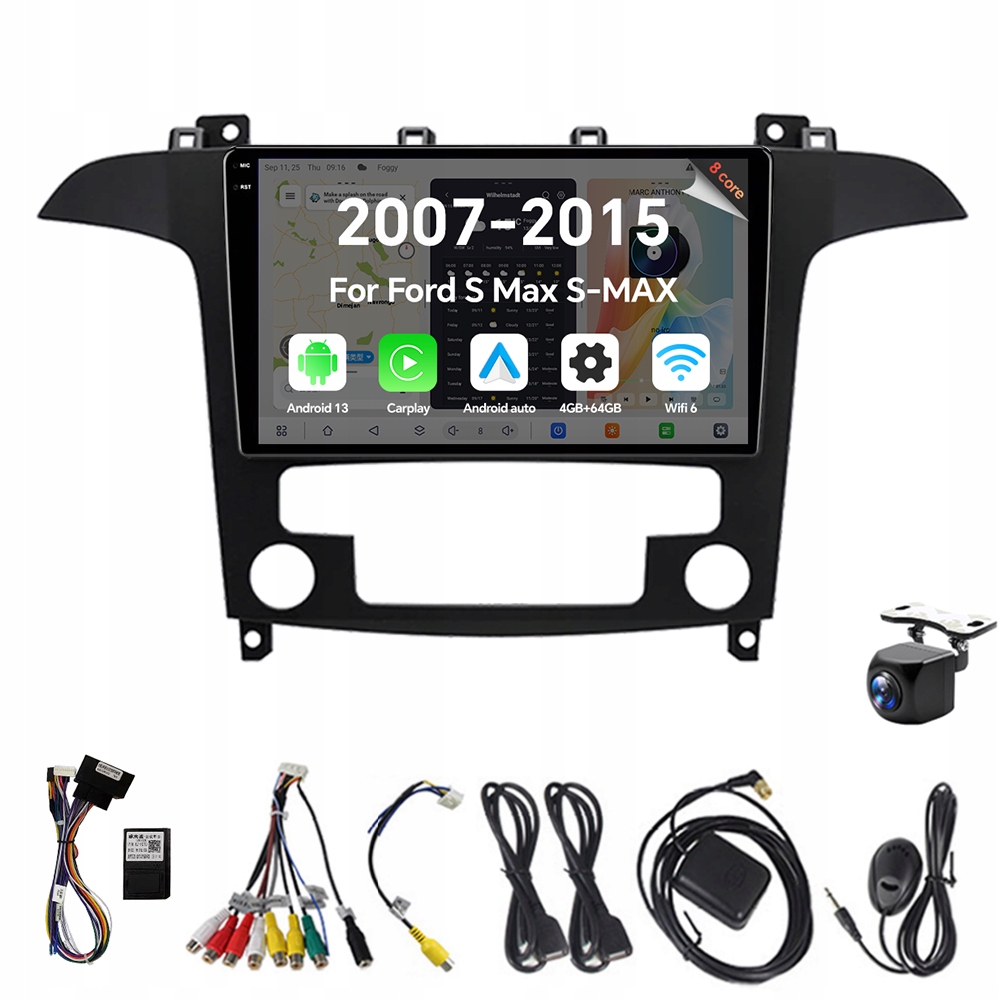 2Din Android 13 autorádio pro Ford S Max S-max 2007-2015 At 4G 64G Carplay