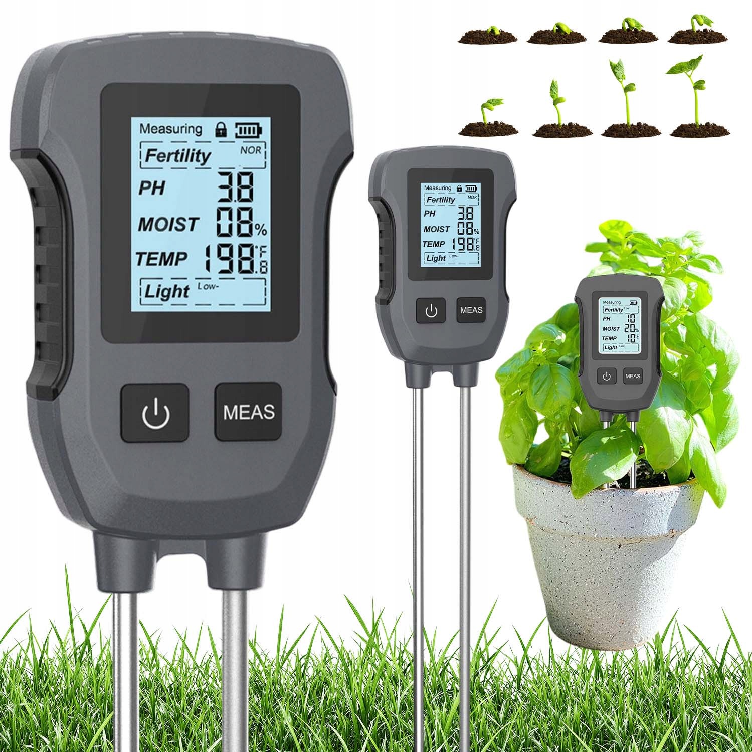 Kyseloměr Půdní Tester Kyselosti Zeminy, Měřič Půdy 5V1