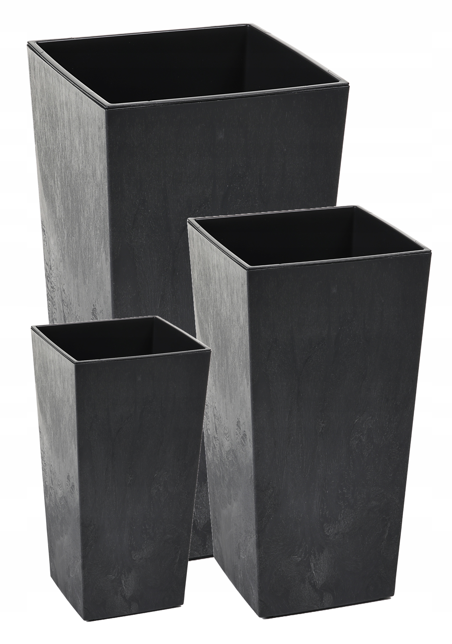 Zestaw 3 Wysokich Donic Finezja szer. 14cm/19cm/25cm Czarny Beton imitacja