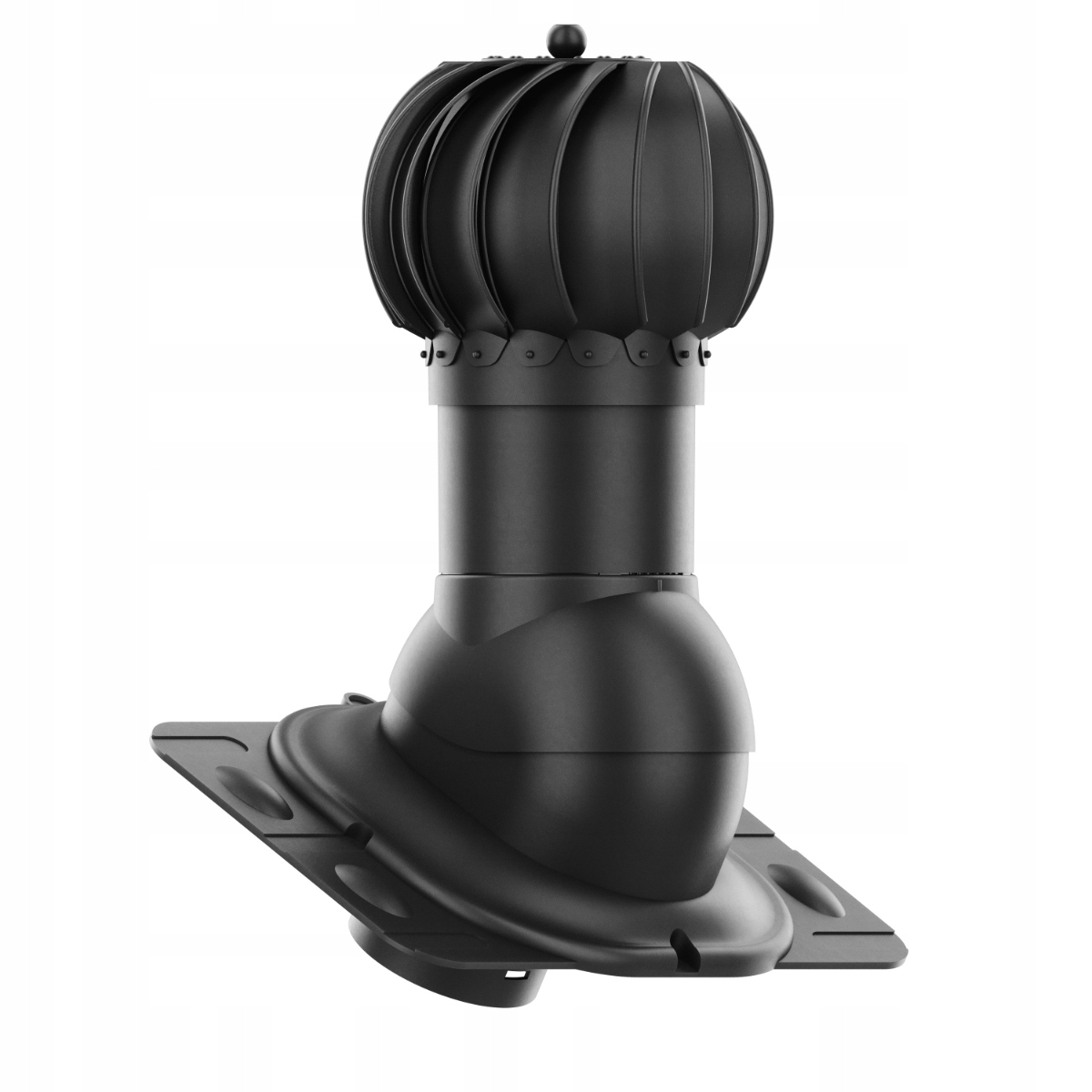 Větrací komín Otočný kulový fi125 Univerzální Černý 9005