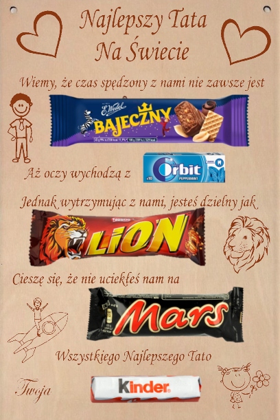 Tabliczka ze słodyczami dla Taty