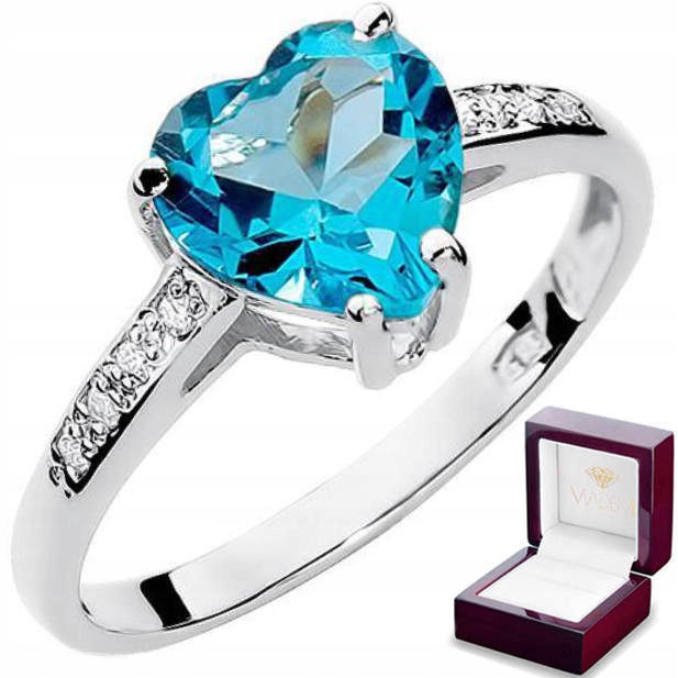 

Złoty pierścionek zaręczynowy 585 topaz 1,20 ct