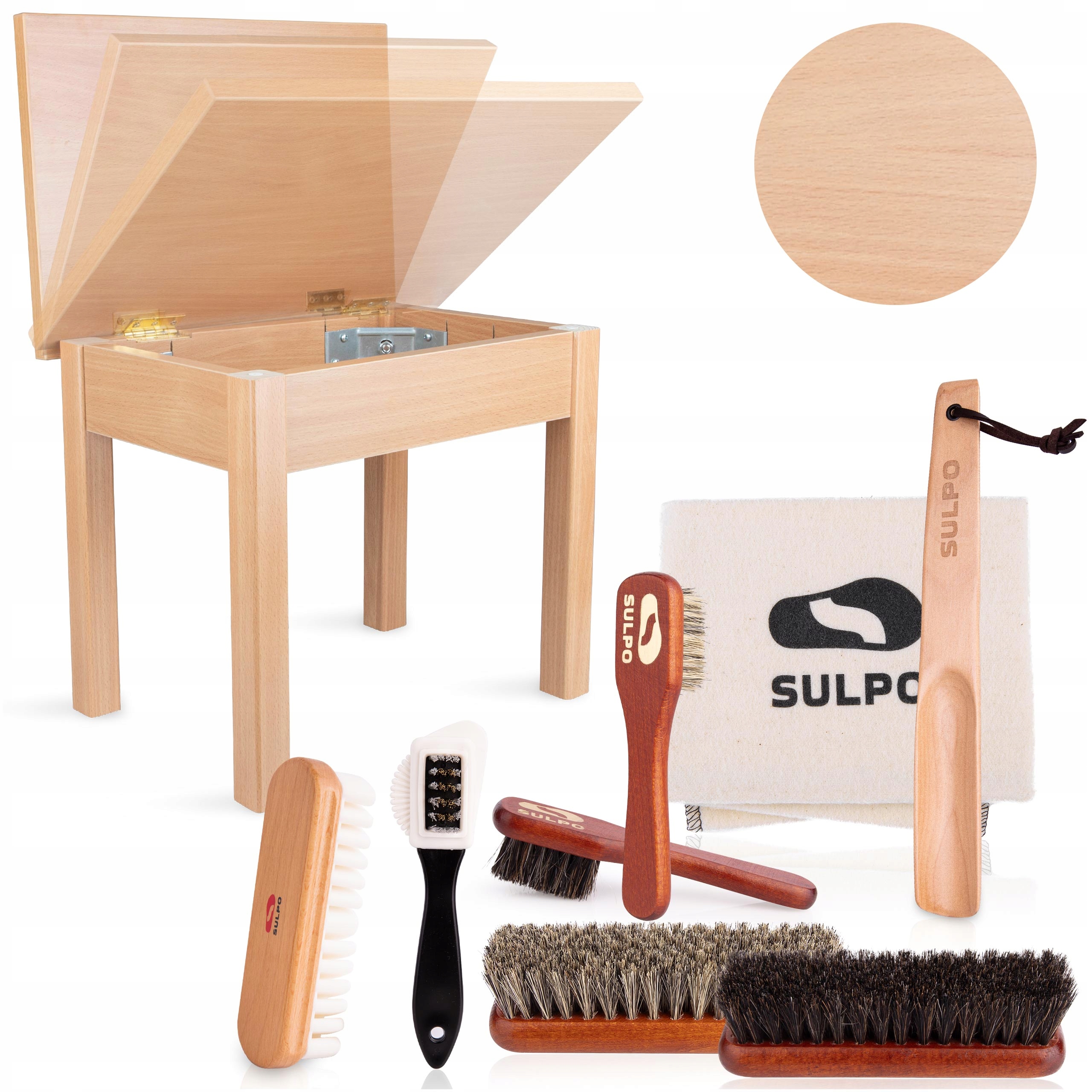 Kartáč Sada Organizér Stolička Buk Kartáče Štětiny Koňské Boty