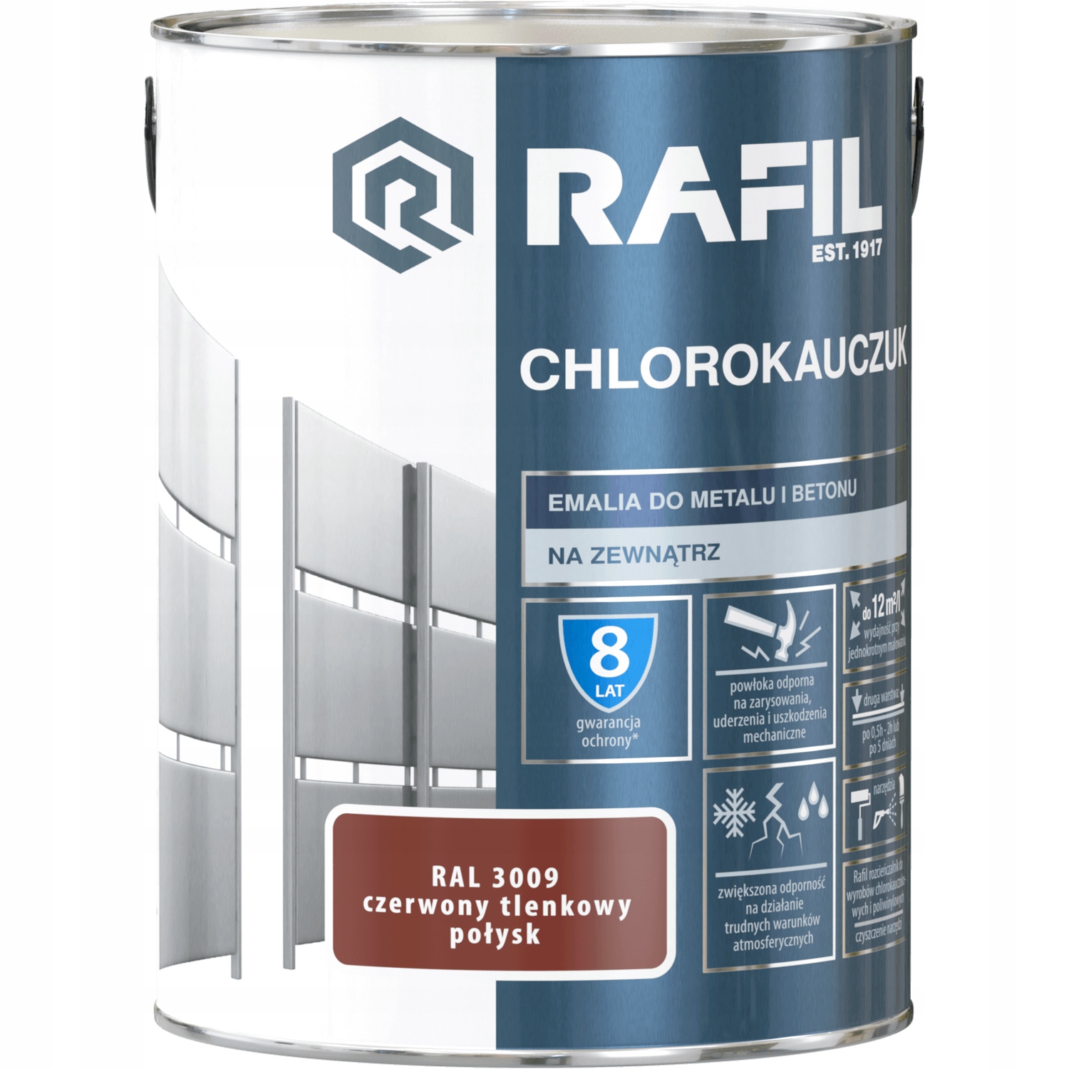 Chlorokaučuk Červený Oxidový Lesk Ral 3009 5 L Rafil