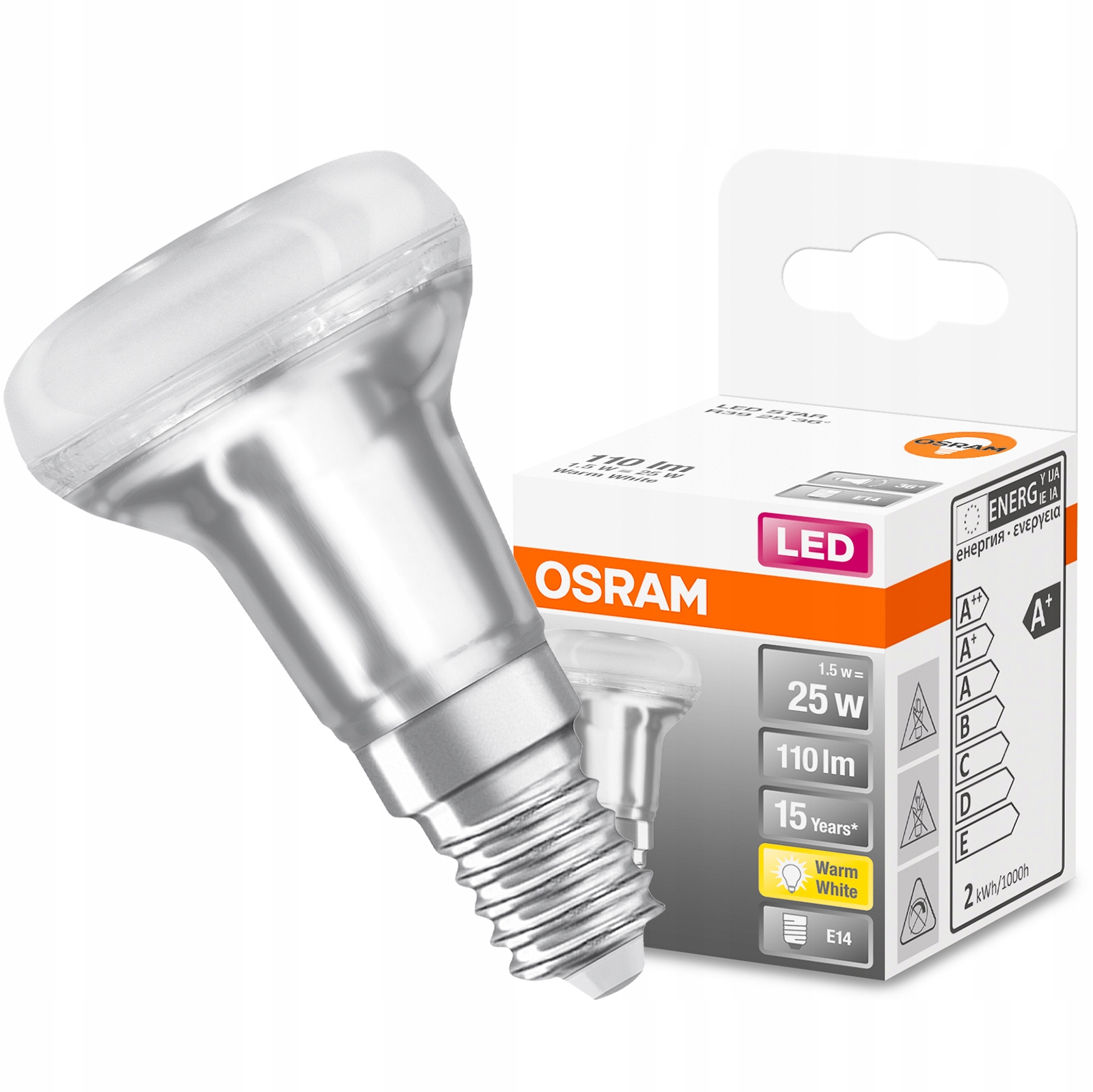 

Żarówka Led E14 Reflektor 1,5W 25W 2700K Osram