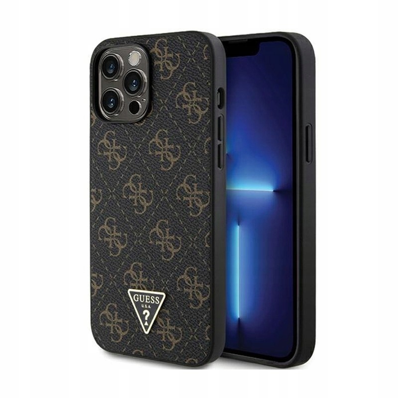Guess 4G Triangle Metal Logo Etui iPhone 14 Pro (czarny)