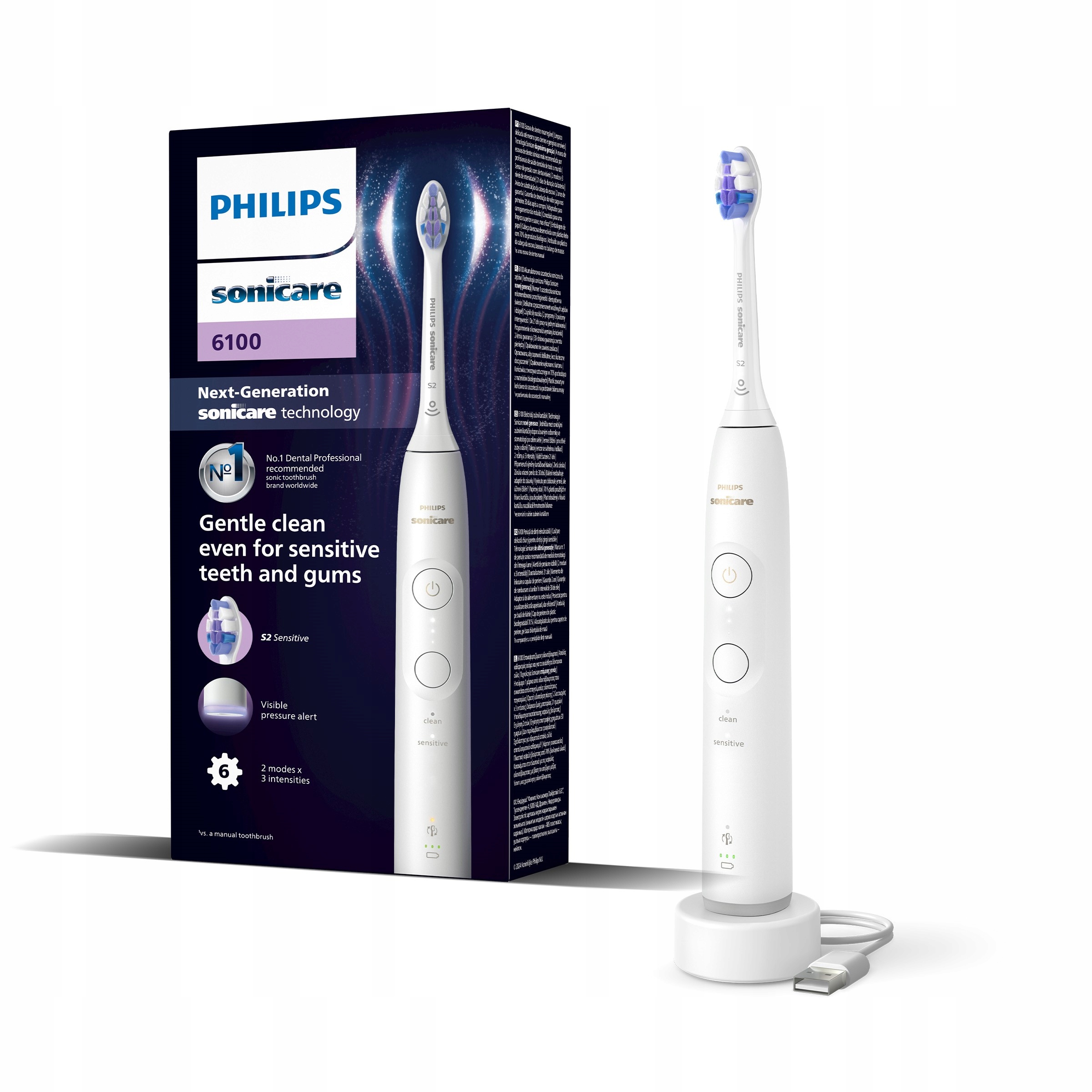 Philips Sonicare 6100 szczoteczka soniczna biała HX7400/01