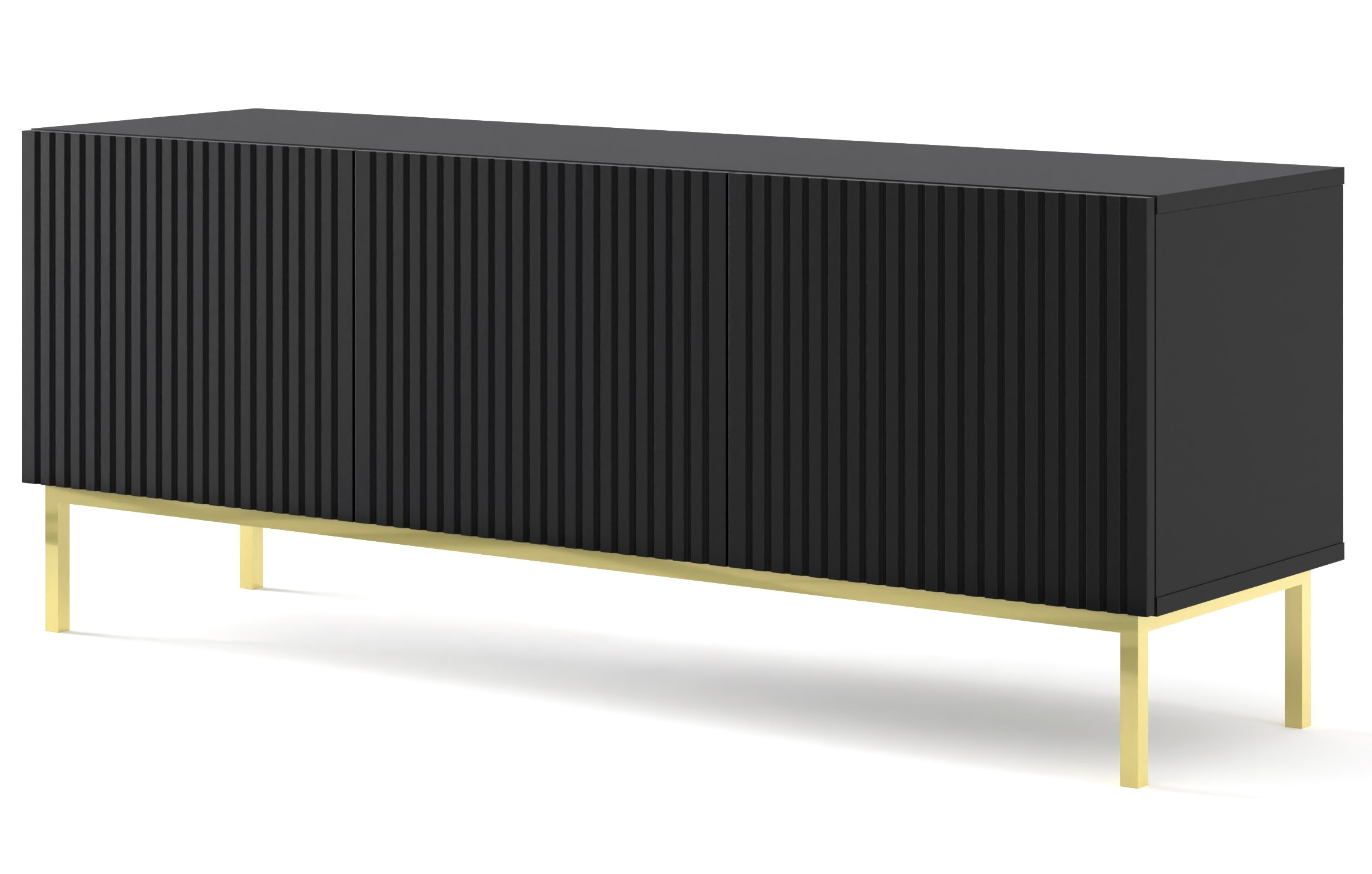 Szafka RTV Ravenna B 150 3D frez czarny mat rama