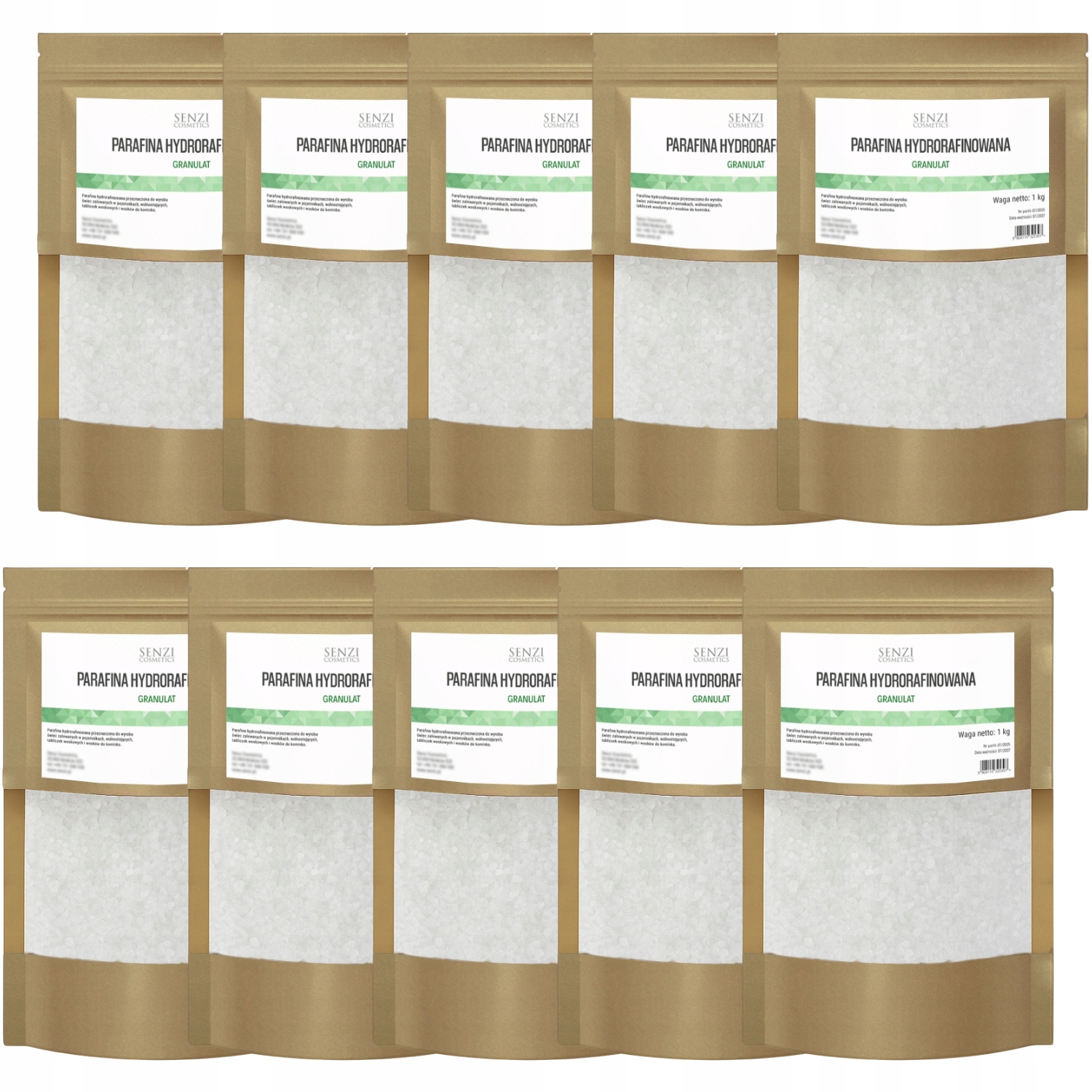 Parafín Granulovaný pro odlévání svíček Granule Vosk Parafínový Bílý 10x1kg