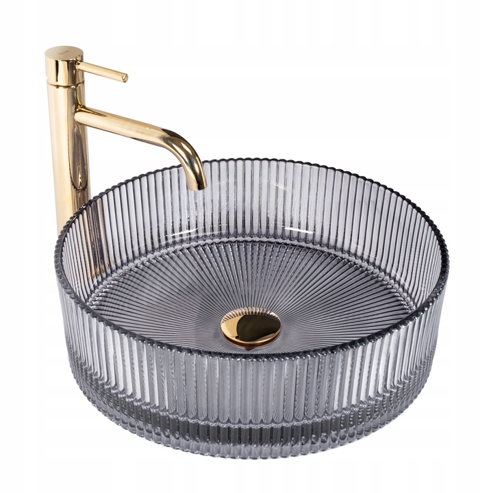 Skleněné Umyvadlo Na Desku Rea Ingrid Grey Křišťálové Umyvadlo Šedé 40 cm