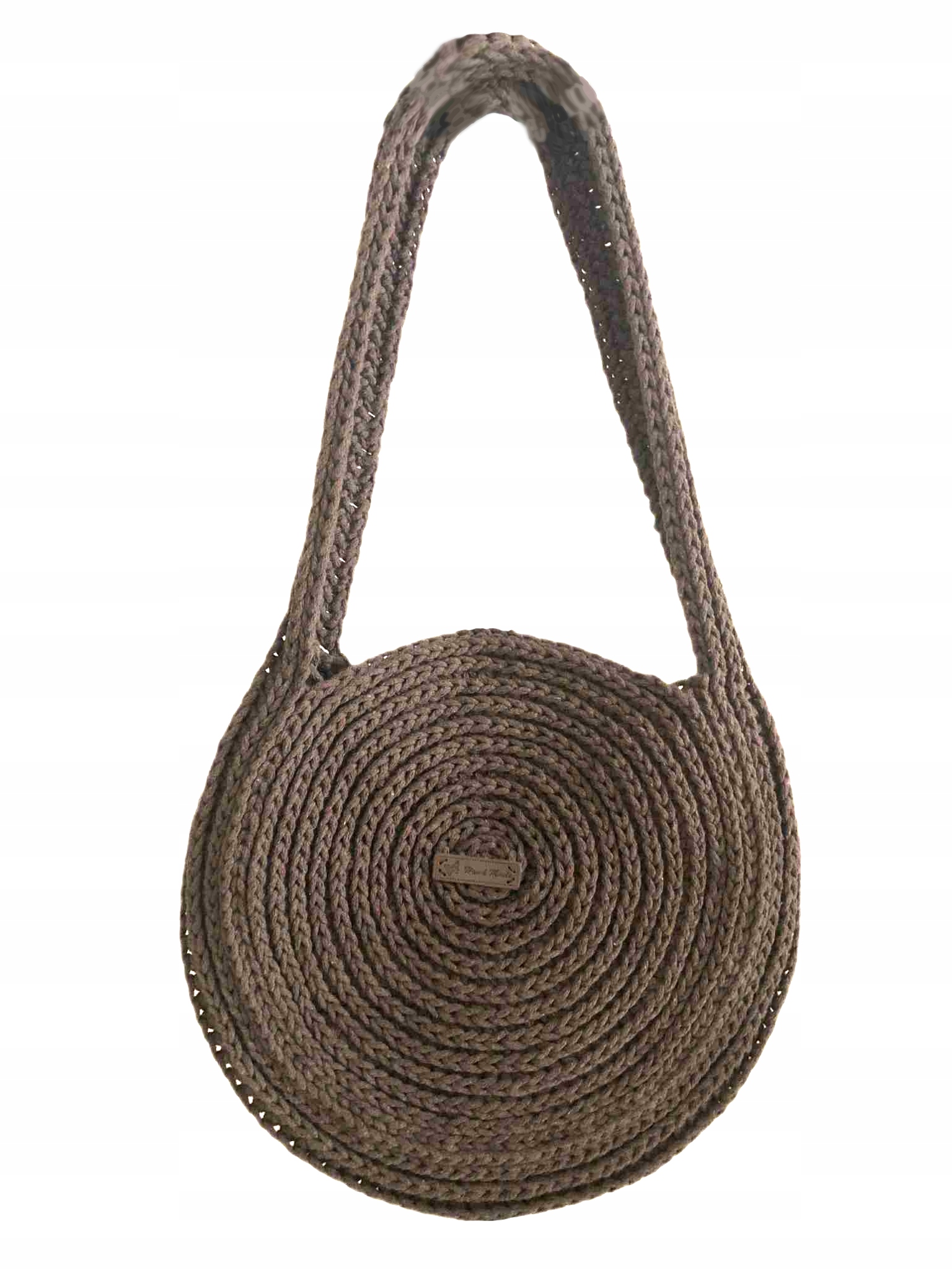 Hnědá Kabelka Handmade Crochet Elegantní Dámská Kulatá Háčkovaná