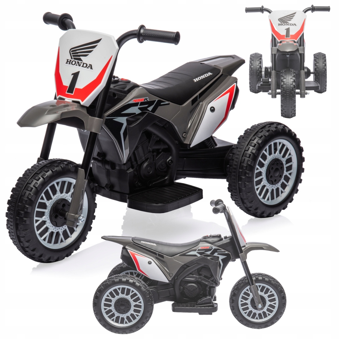 Pojazd na akumulator dla dzieci Szary Motocykl Honda Crf Milly Mally