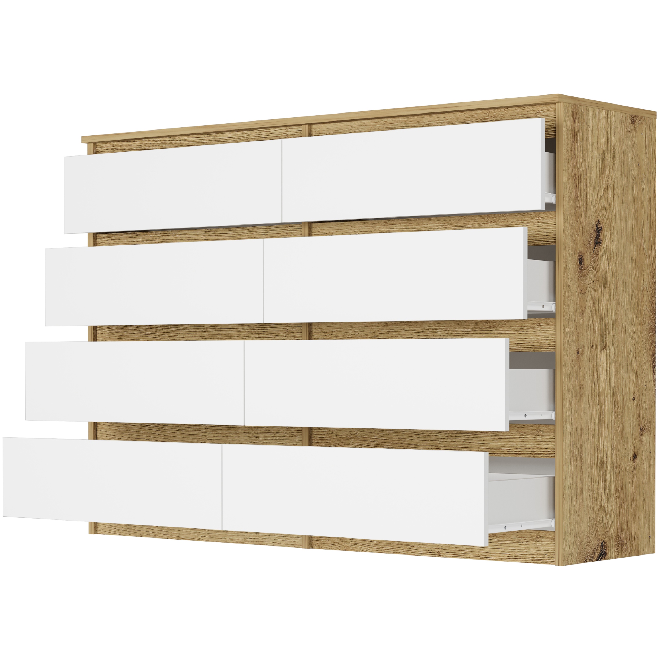 Nowoczesna KOMODA 140CM SZAFKA 8 SZUFLAD PL R-140-S8 ARTISAN MIX