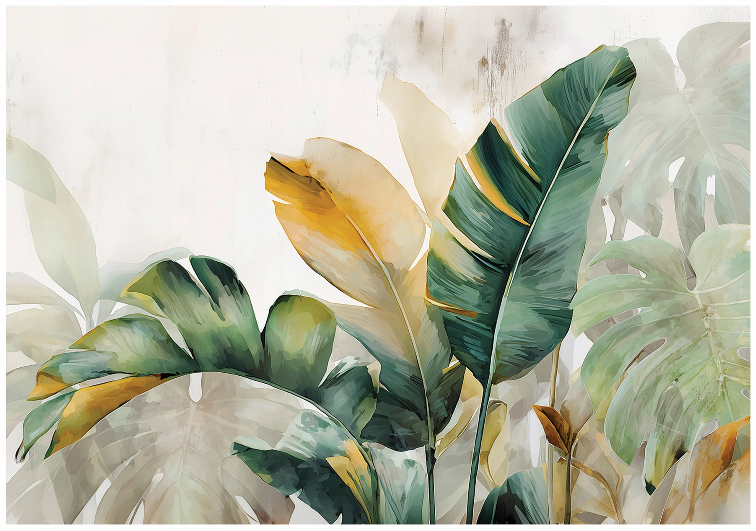 Fototapeta Banánové Listy Abstrakce Zelený Tropický Beton 400x280