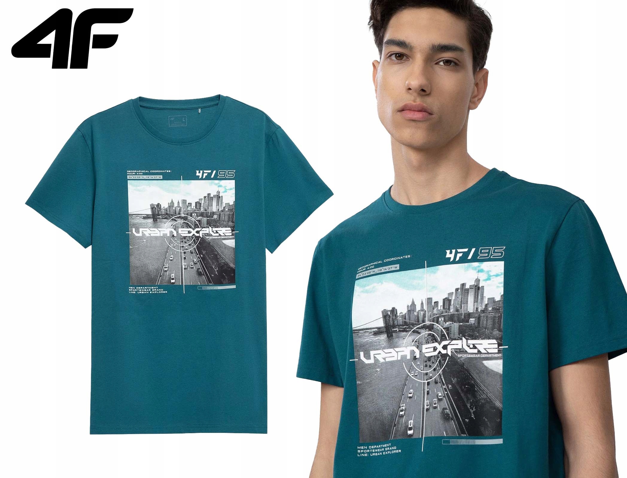 

4F T-shirt Męski Koszulka Bawełna L22 TSM011 - XL
