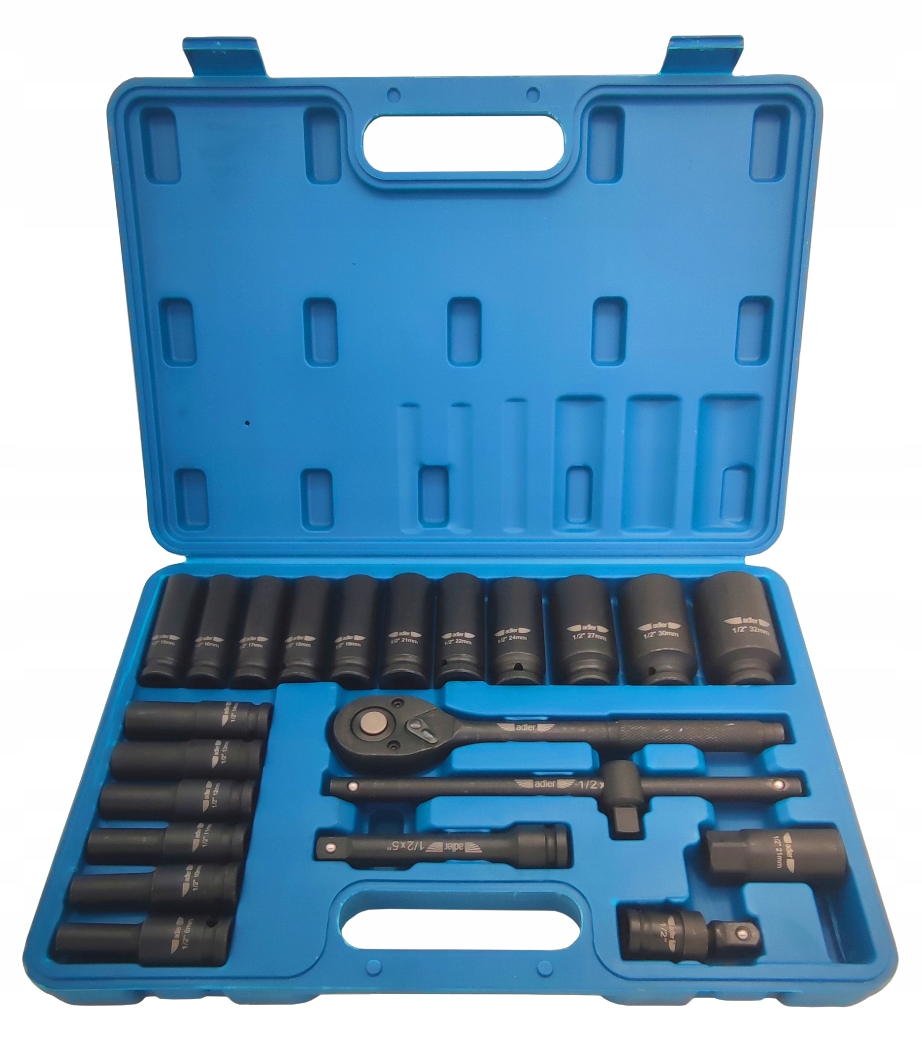 ADLER NASADKI UDAROWE GRZECHOTKA 23szt 1/2' 8-32mm Typ 6-kątna