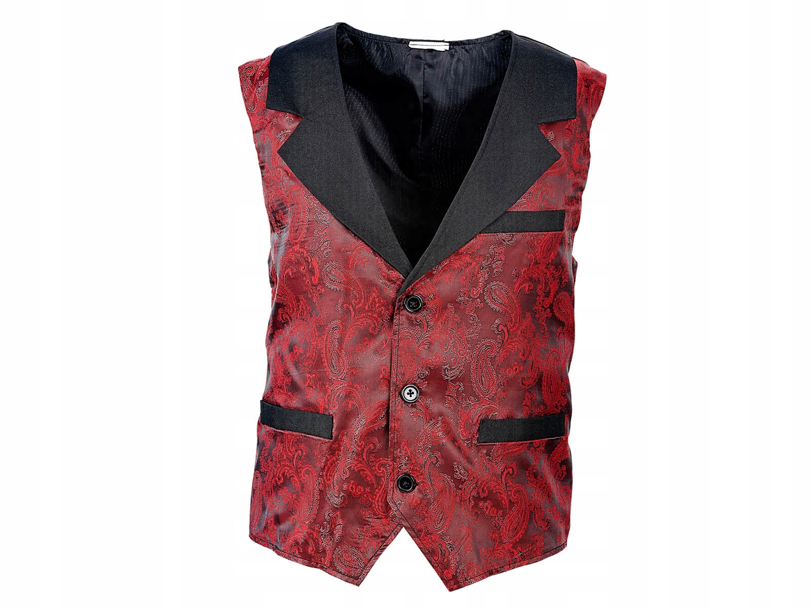 Vínová žakárová vesta Vintage XL