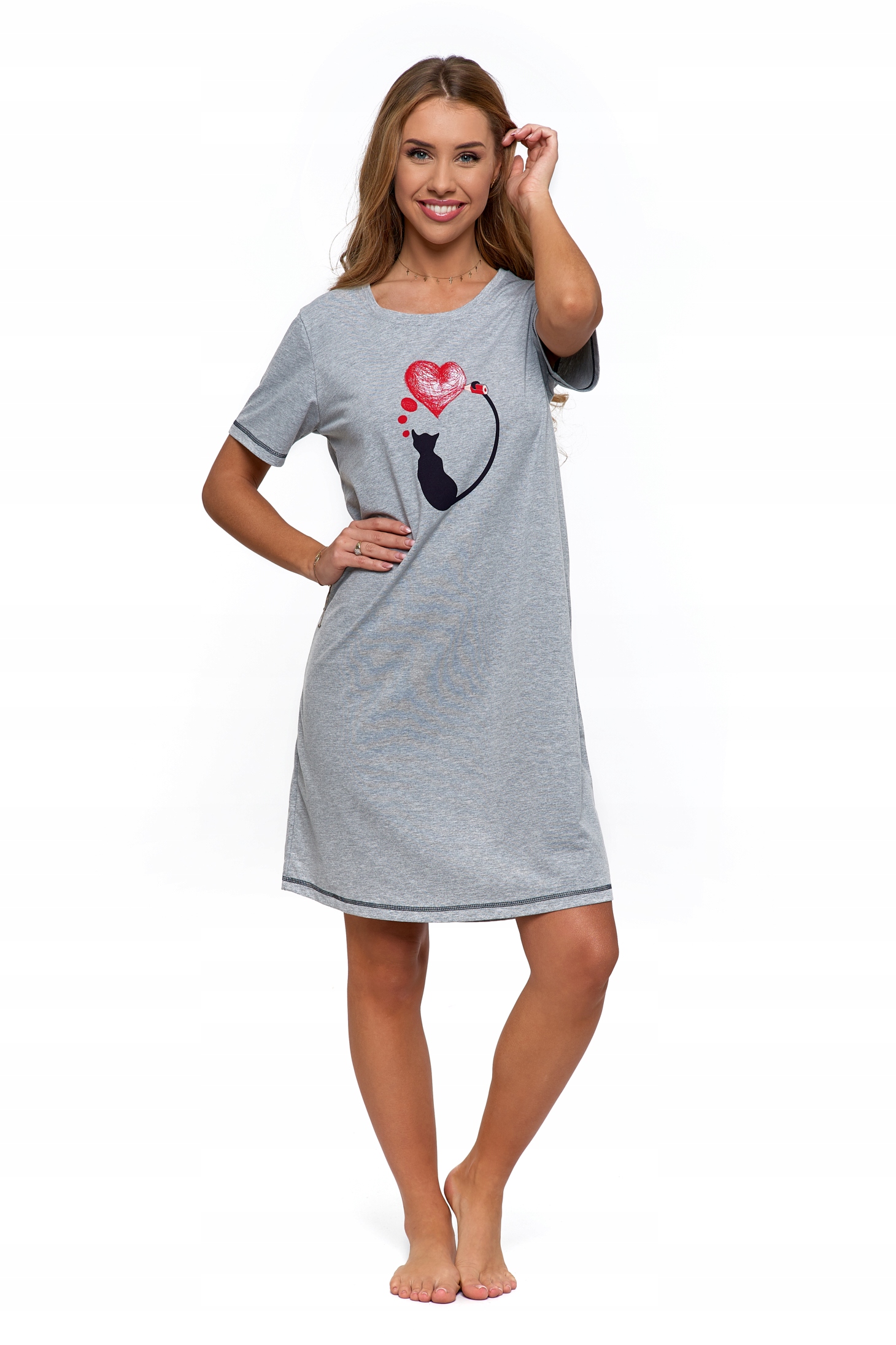 Koszula nocna z kotkiem MORAJ - S