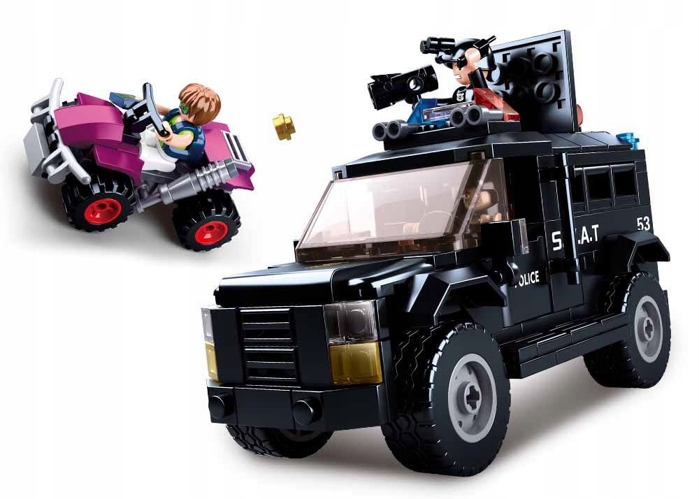 KLOCKI SLUBAN Auto Jeep policyjny 293 el Marka Sluban