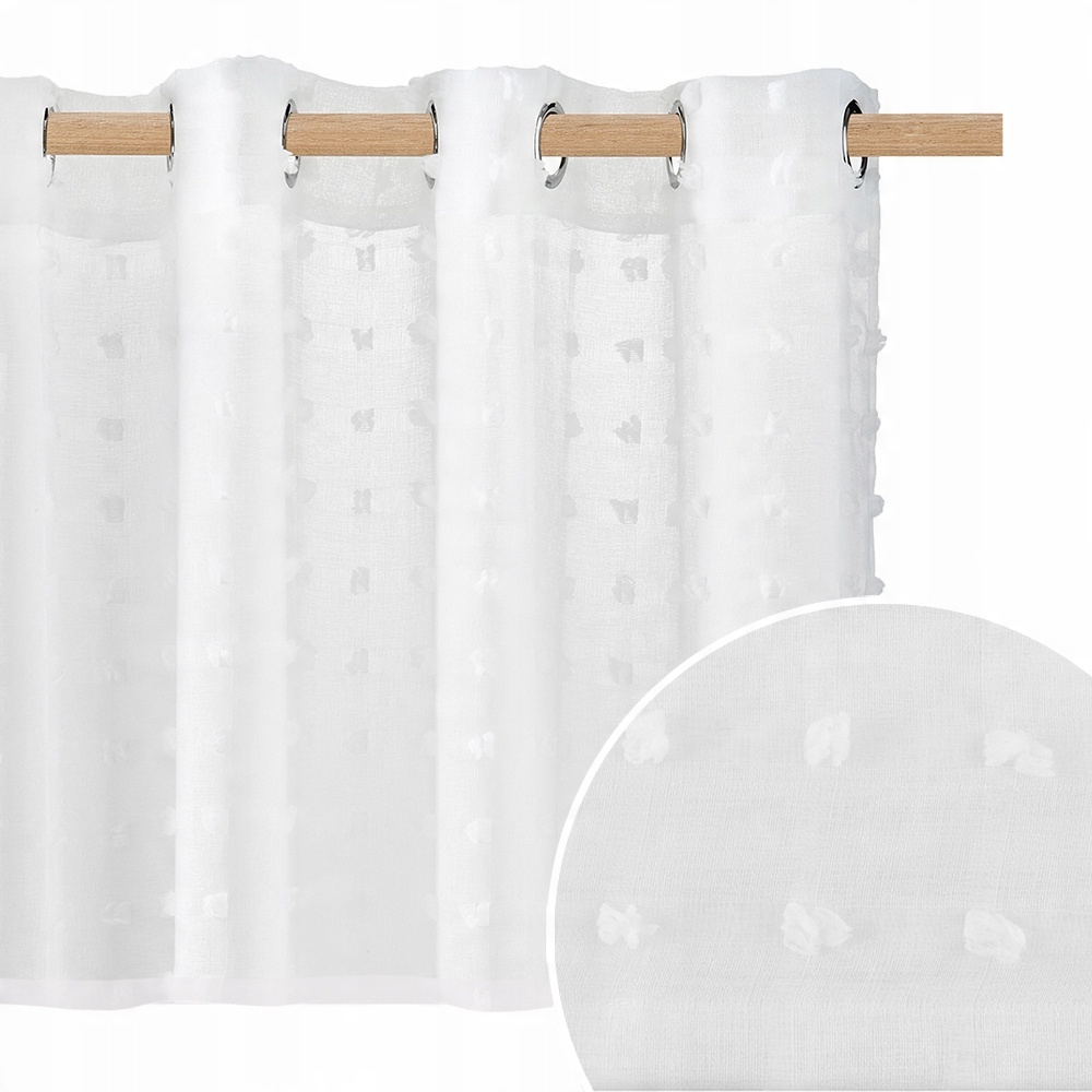 

Gotowe firanki do kuchni 350x150 Firana biała C