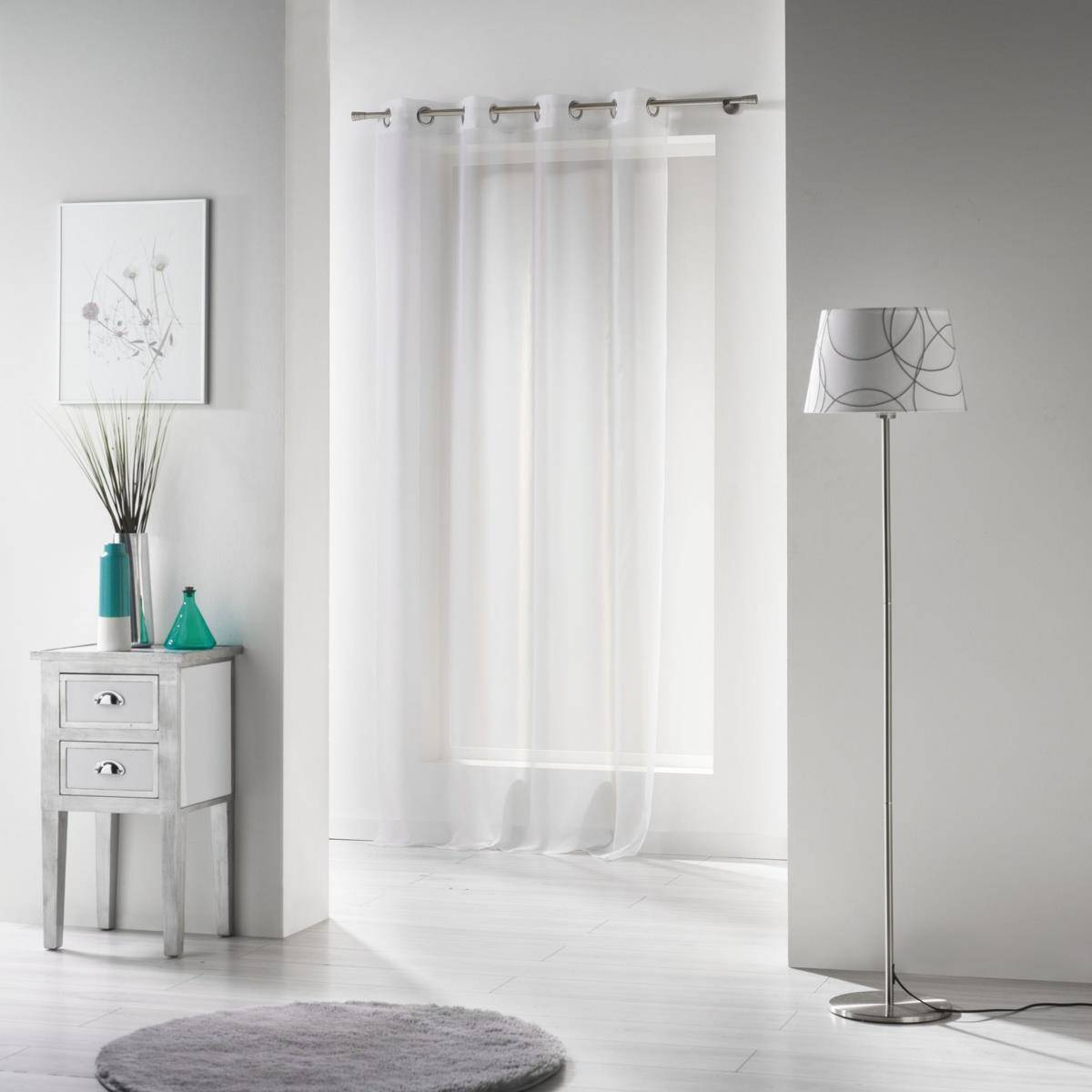 

Firanka Na Przelotkach gotowa Biała gładka 135x240