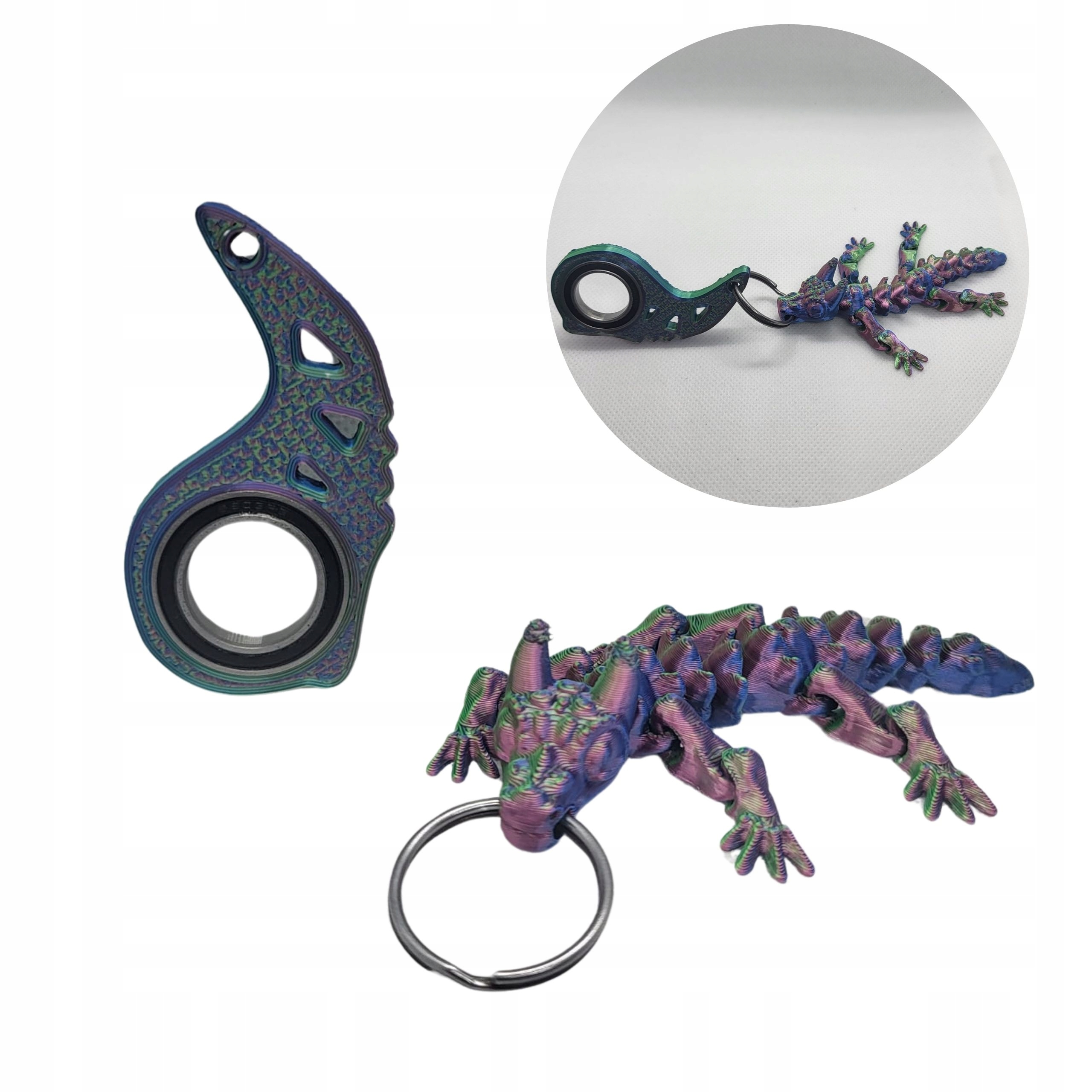 KEYRAMBIT KEYSPINNER + SMOCZEK HIT TIKTOK DRUK 3D ZESTAW Z ŁOŻYSKIEM BRELOK