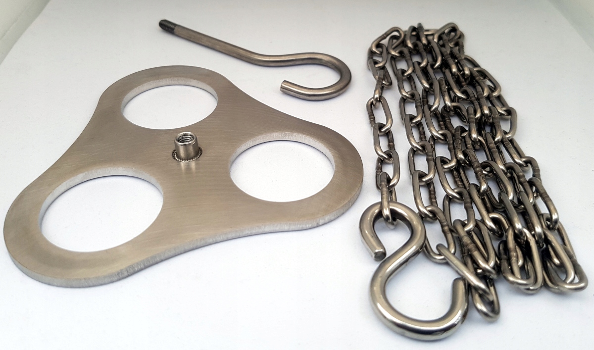 TRÓJNÓG NA OGNISKO KOCIOŁEK GRILL BUSHCRAFT INOX