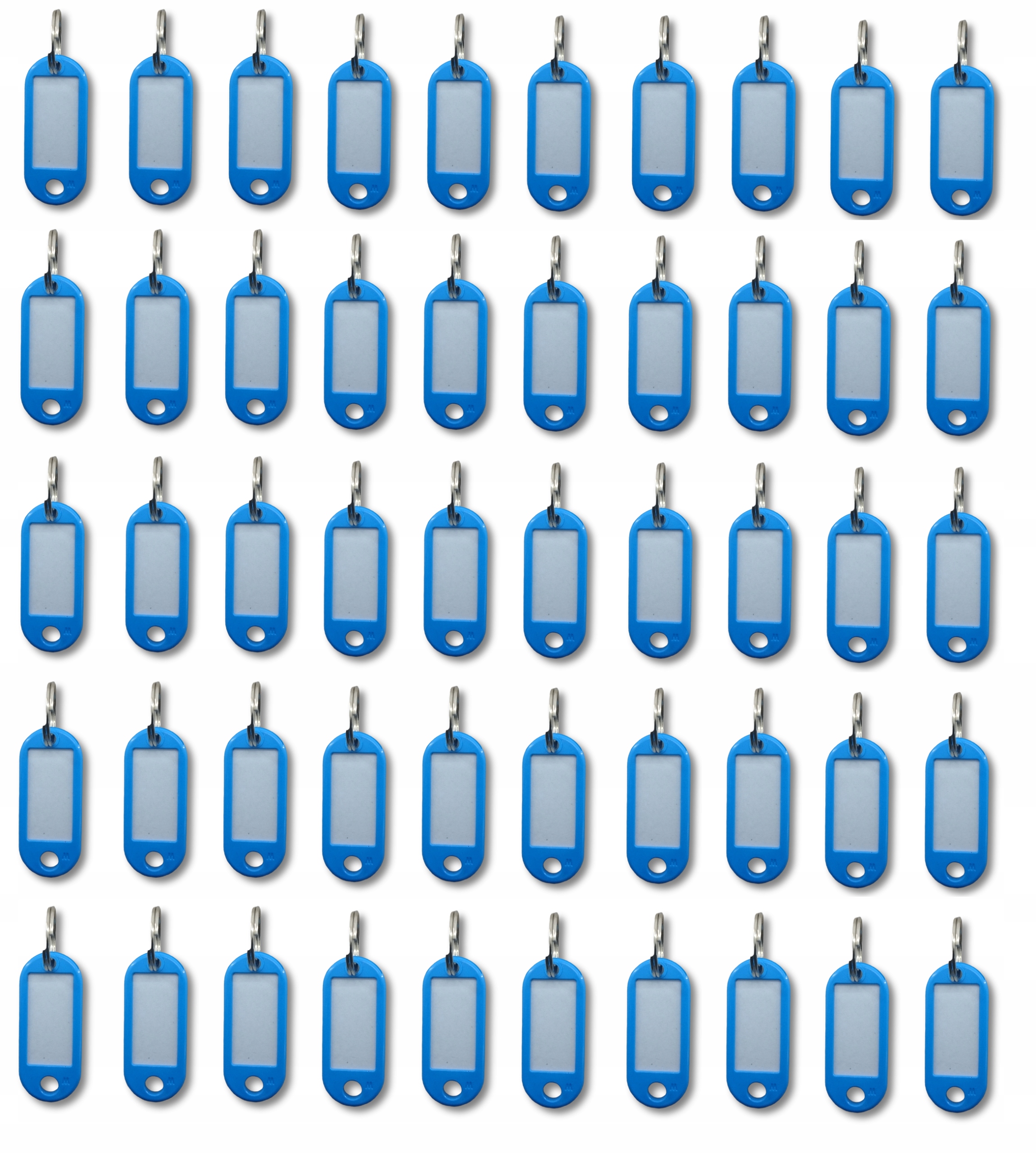 BRELOK identyfikator kluczy 50szt JASNO NIEBIESKI