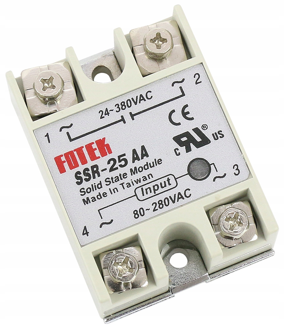 PRZEKAŹNIK PÓŁPRZEWODNIKOWY STYCZNIK PRZEMYSŁOWY FOTEK SSR 25A AC-AC