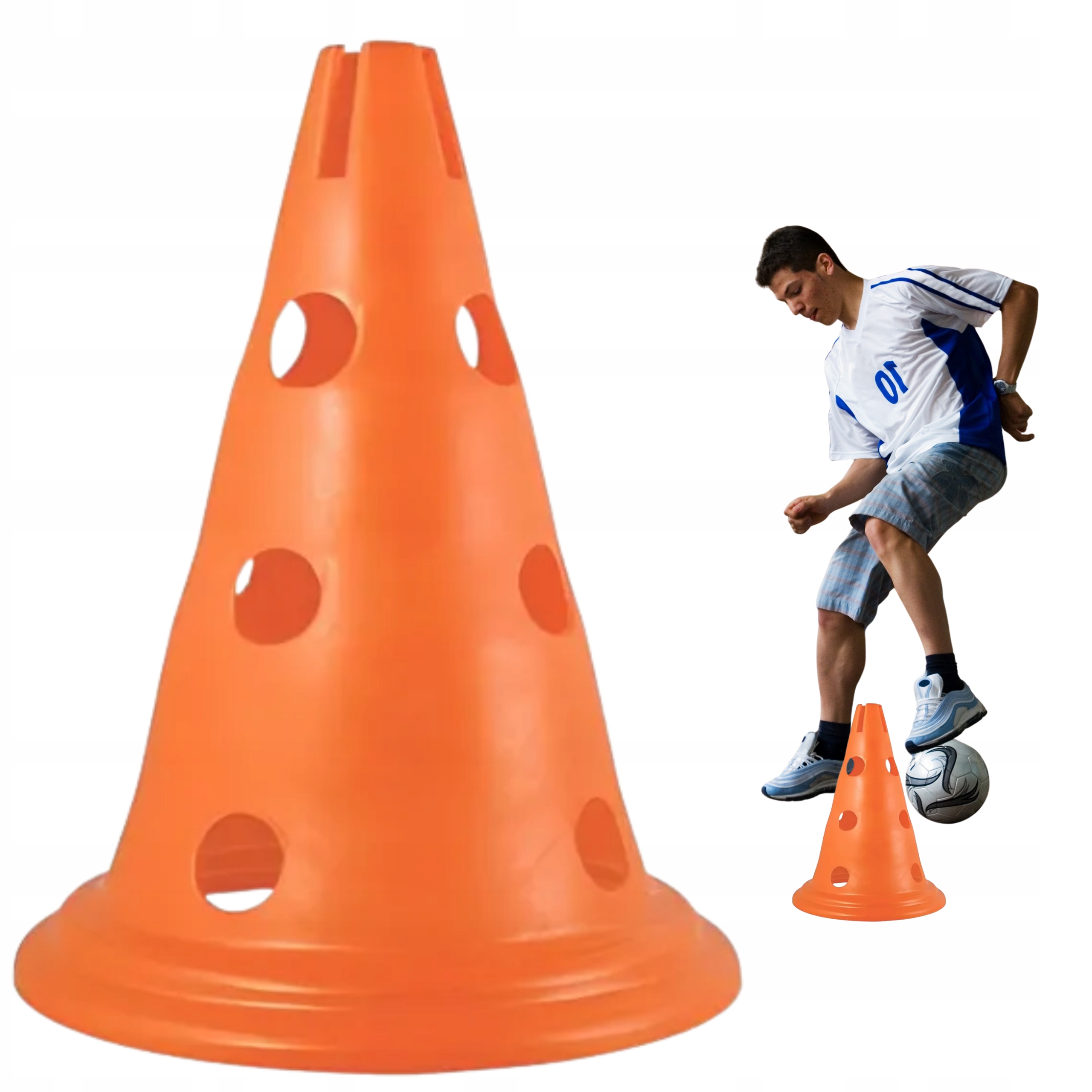 Pachołek treningowy 32cm stożek piłkarski agility sportowy 1 szt. Akademia