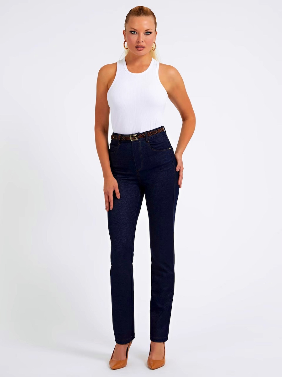 Guess Modré Kalhoty Se Zipem A Logem (s)