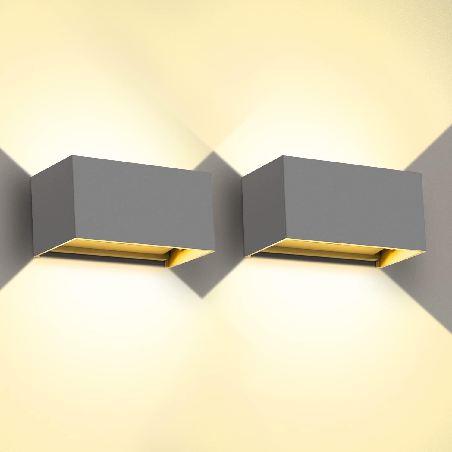 Led lampy Kingwen, 20 W, 3000 K, IP65, sivé, sada 2 ks