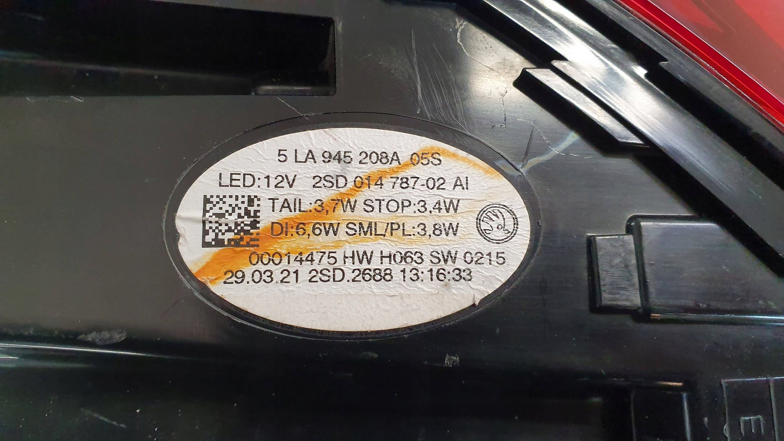 light rear part right SKODA ENYAQ 20- 5LA945208A