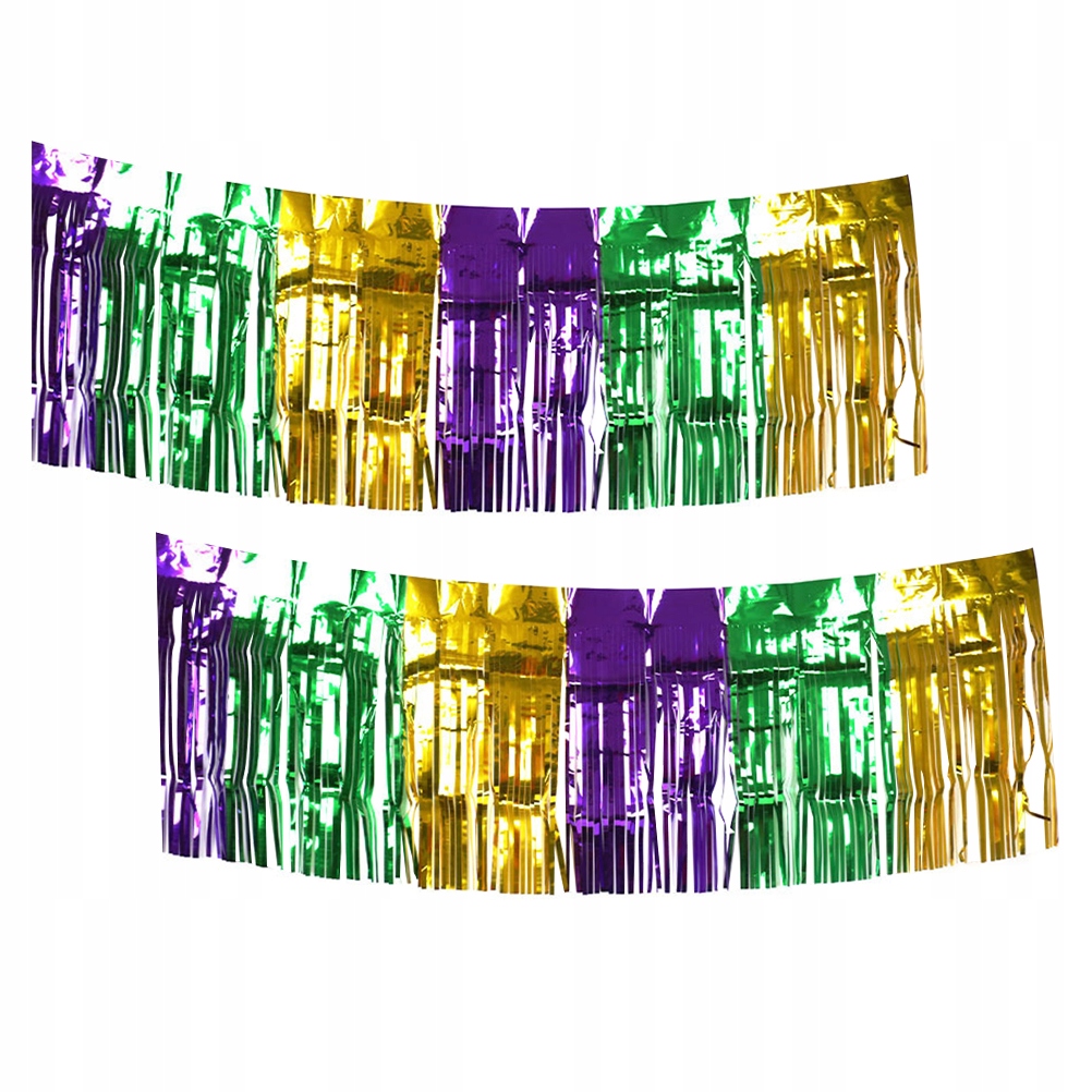 KARNAWAŁOWA KOLOROWA SPÓDNICA STOŁOWA Z FOLIONOWYMI frędzlami