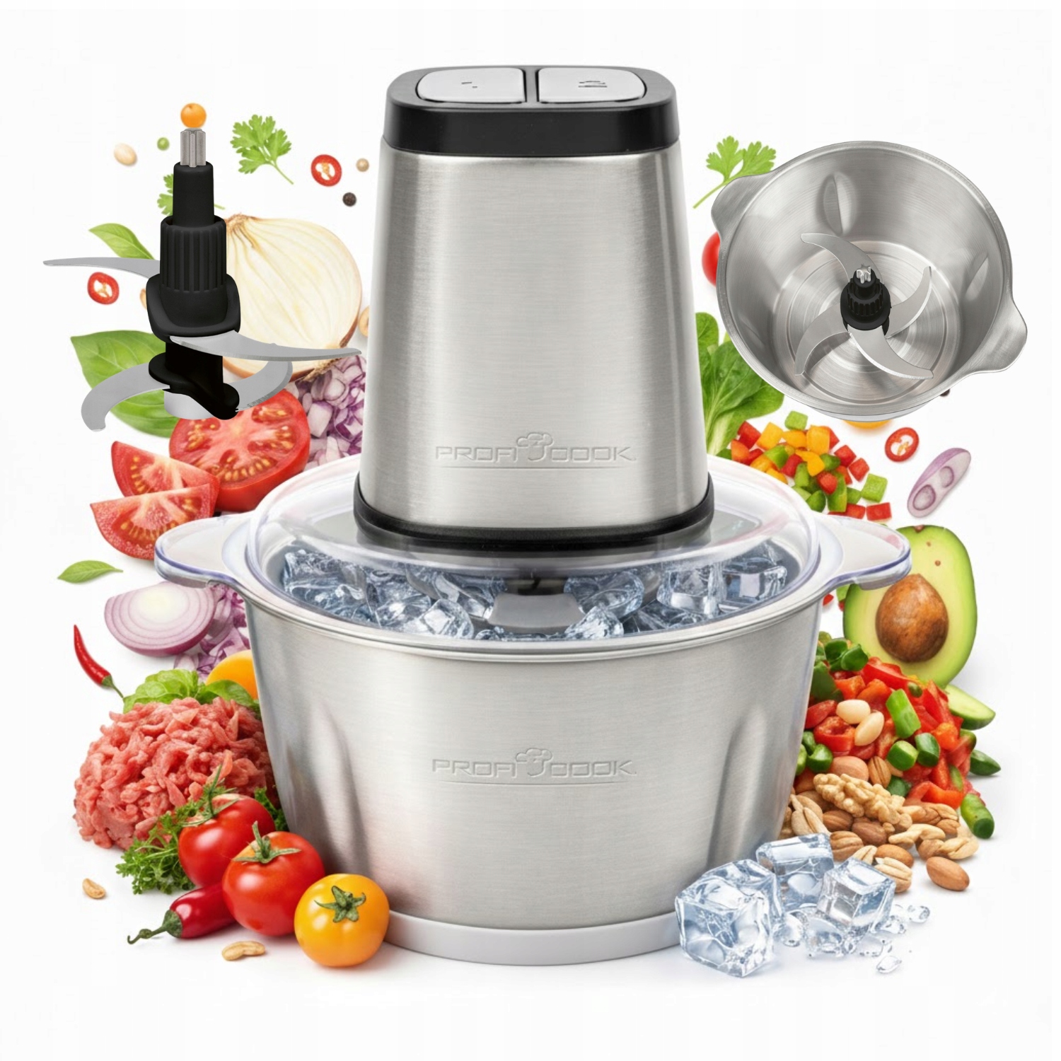 Mocny Elektryczny rozdrabniacz siekacz do warzyw 500 W ProfiCook Pc-mz
