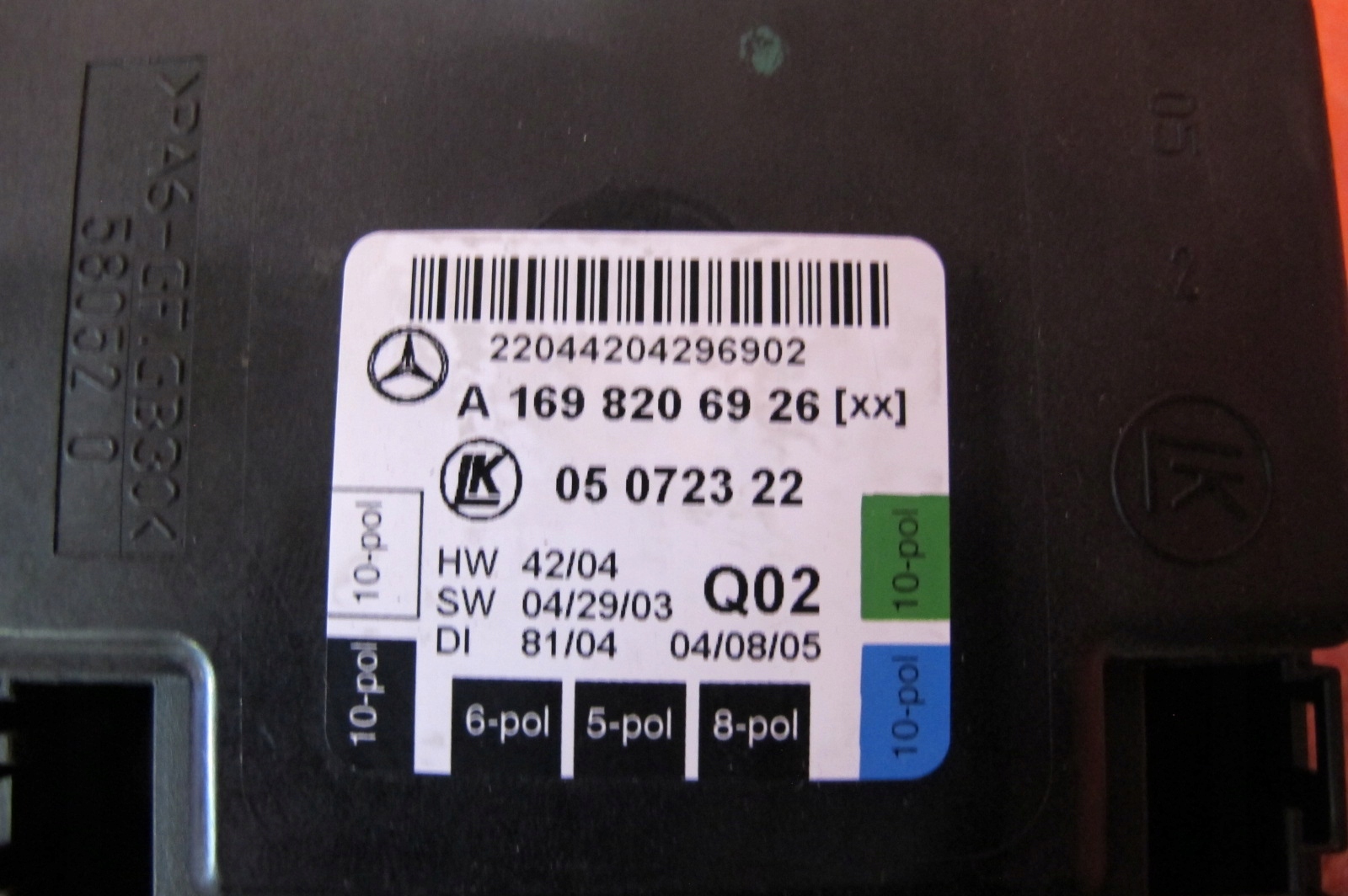 MERCEDES W169 A-KLASA W245 B-KLASA module control unit door left front