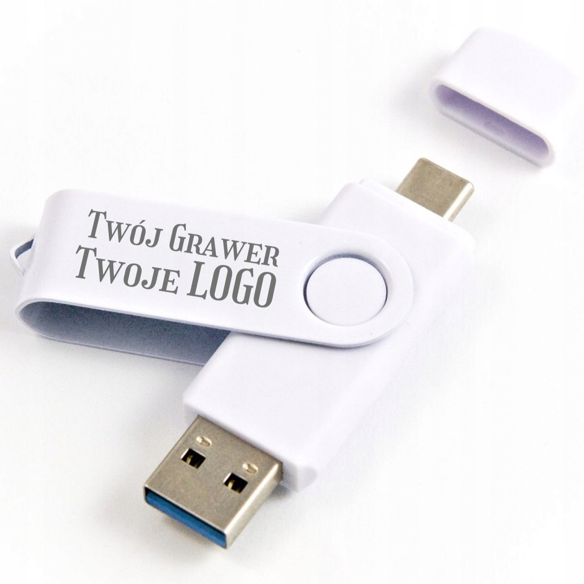 Pendrive 32 GB 3.0 USB-C TYP C BIAŁY + GRAWER TWOJE LOGO GADŻET DLA FIRMY