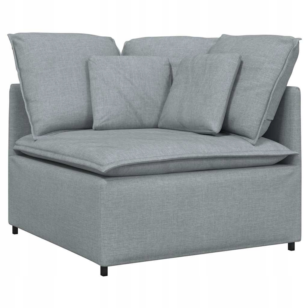 MODUŁOWY NAROŻNIK SOFA Z PODUSZKAMI JASNOSZARY 100CM