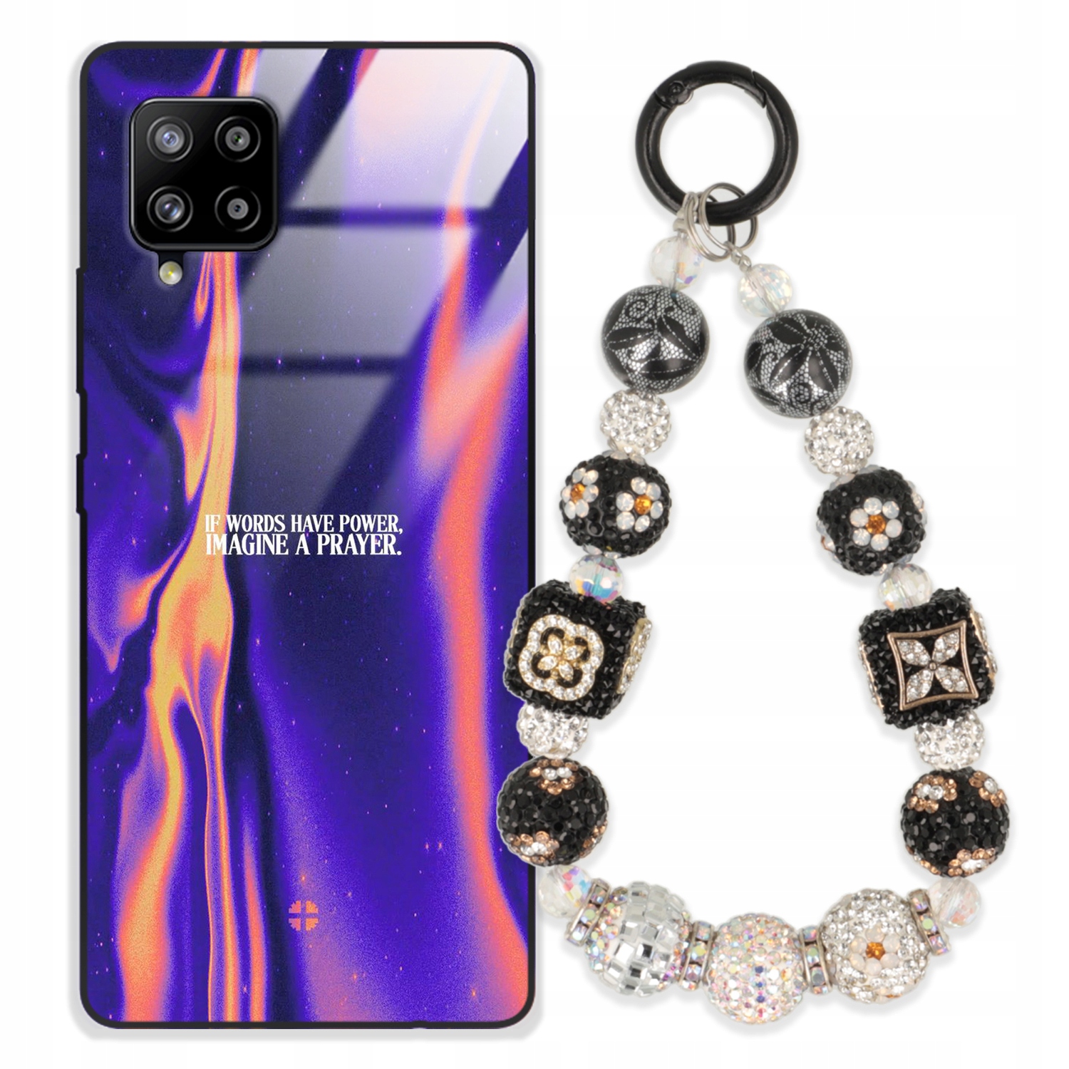 Puzdro Na Samsung A42 5G Glass Kľúčenka Elegantné Prémiové Dizajnové Puzdro