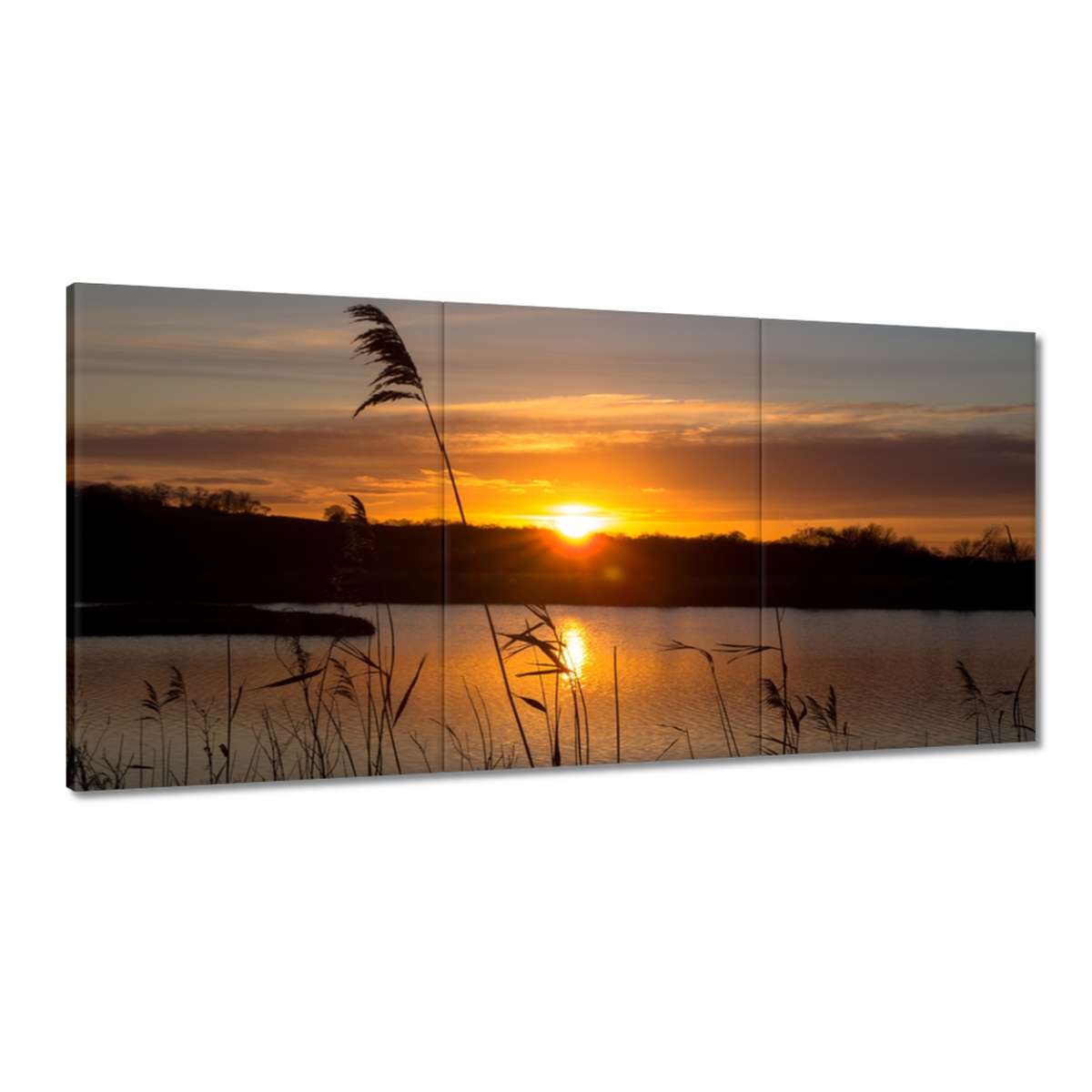 Obrazy 180x90 Západ nad jazerom