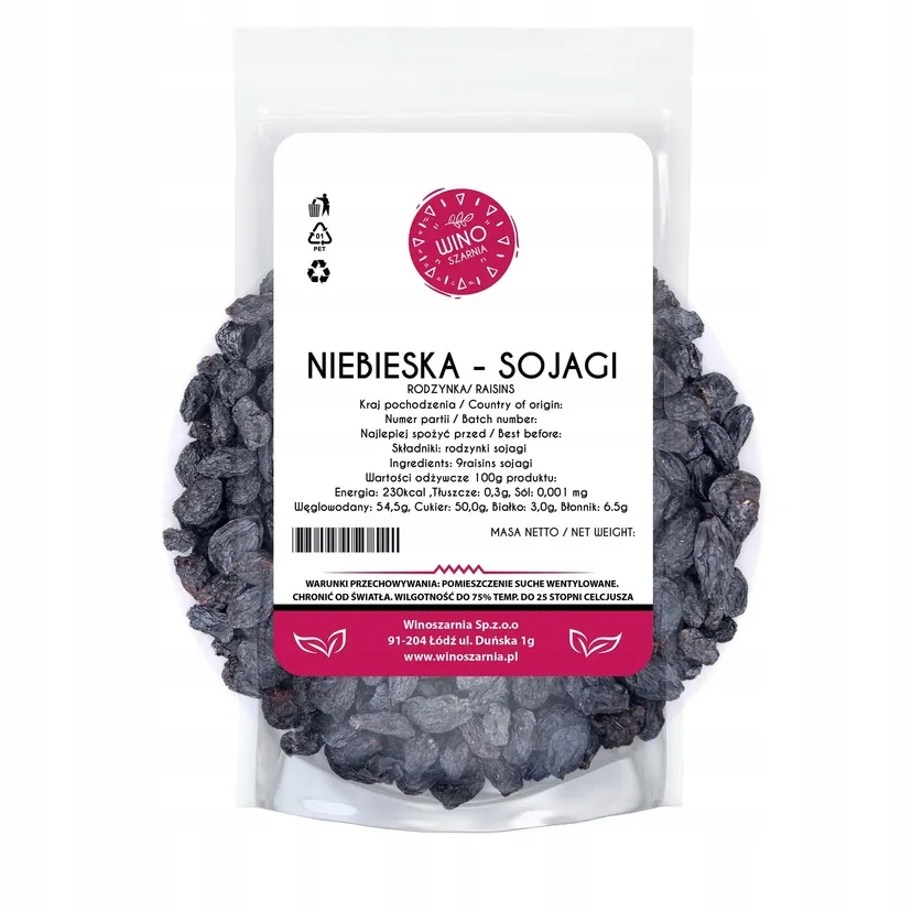 2x Winoszarnia Rozinky Modré Sojagi 1 kg