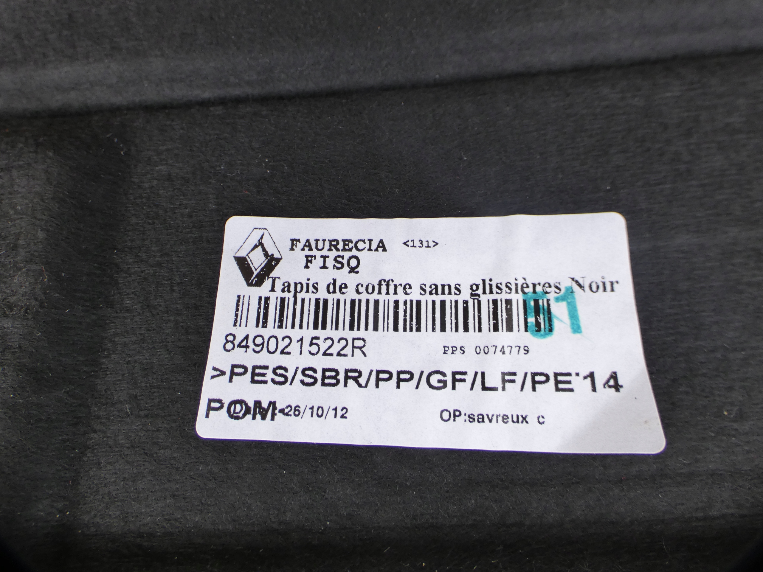 mats floor front Renault Scenic III 3 849021522R