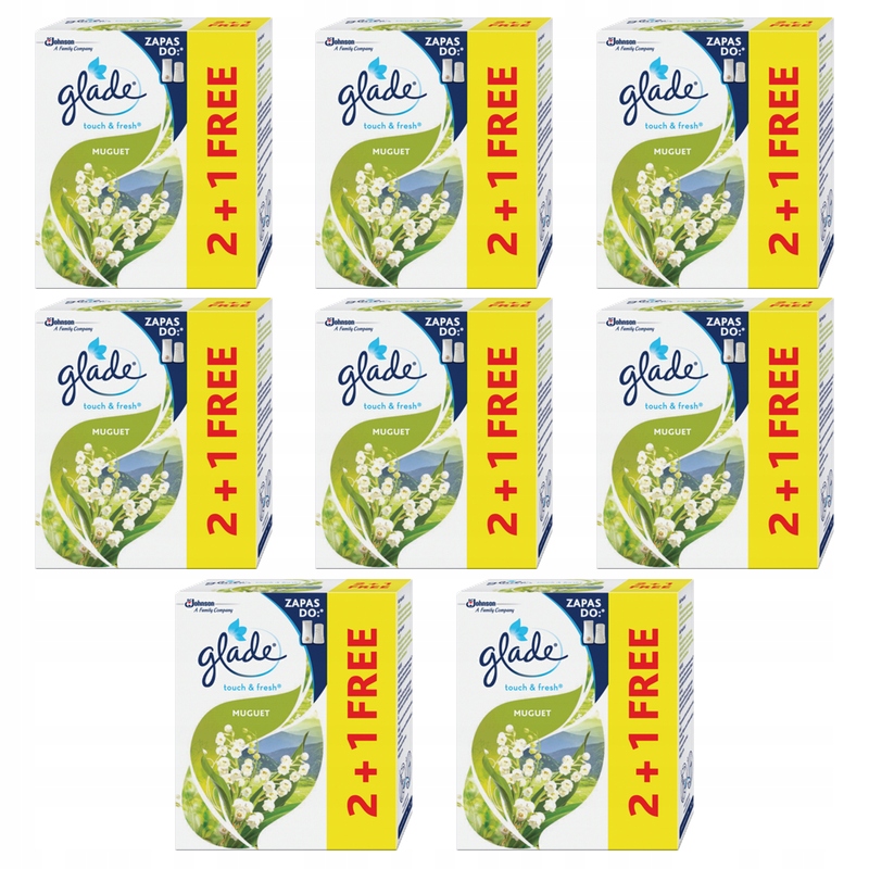 Osvěžovač vzduchu Glade Touch&fresh fresh muget zásob 2+1 3x10ml X8