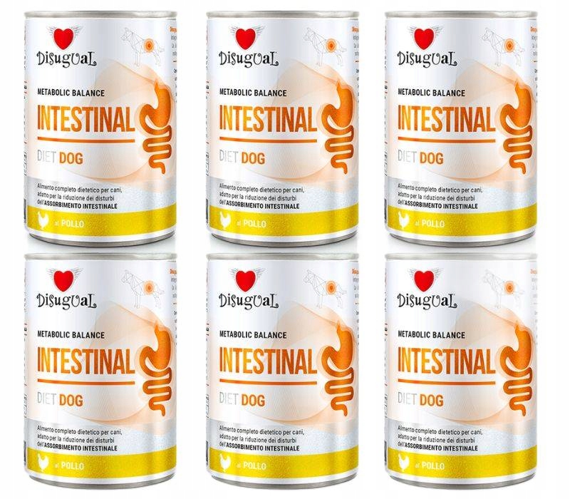 Levně Disugual Krmivo Vlhké pro psa Veterinární Intestinal Střeva Kuře 6x400g