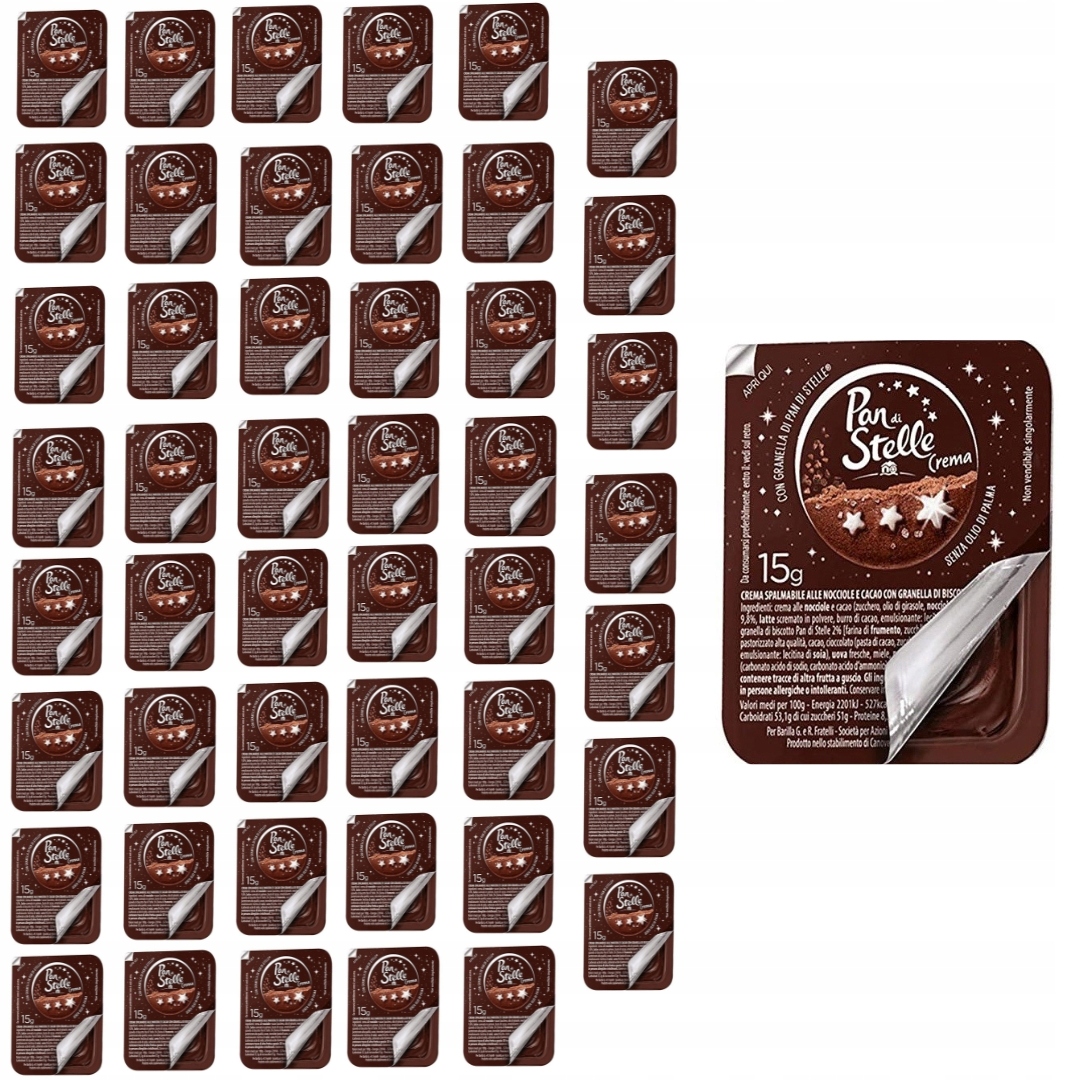 Levně Čokoládový krém s kousky sušenek Pan di Stelle monoporcovaný 48x15 g