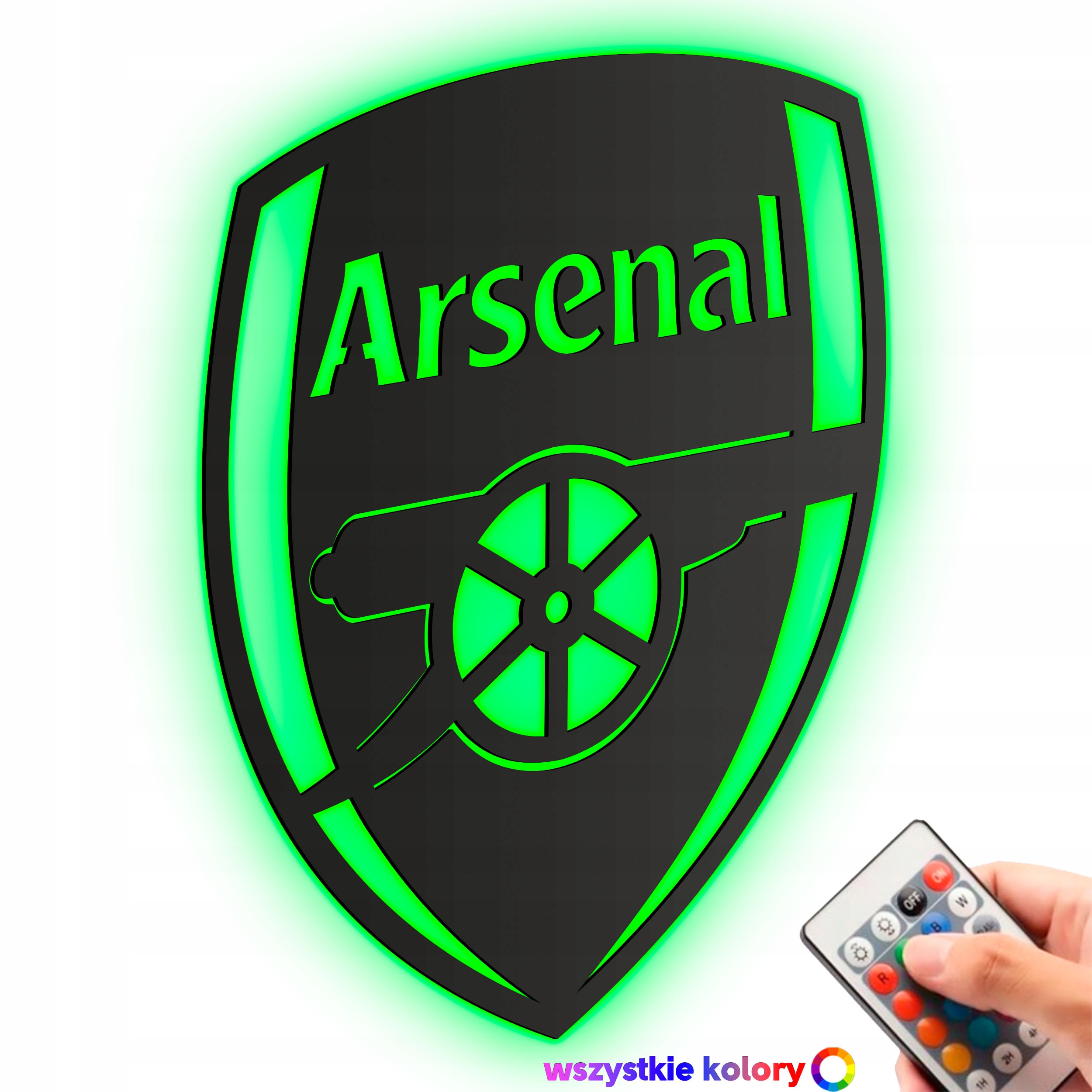 Dřevěný 3D obraz Fotbal Arsenal Nástěnná Dekorace Noční Lampa Led XL