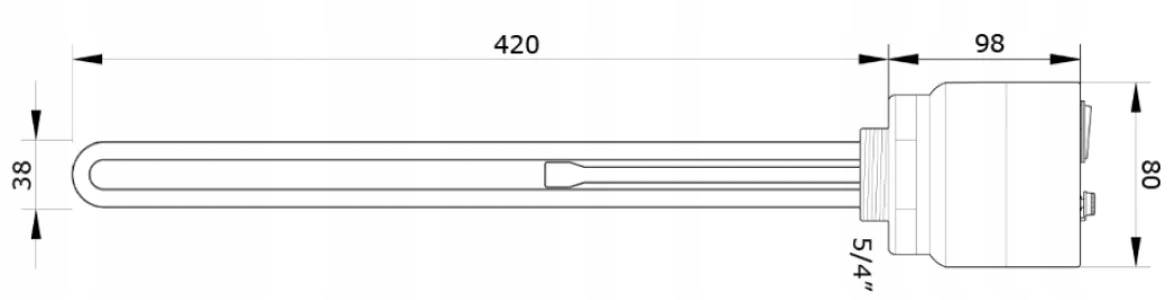 Grzałka elektryczna 2 kW na korku 5/4" 230 V - Szeroki kołnierz Kolor biały